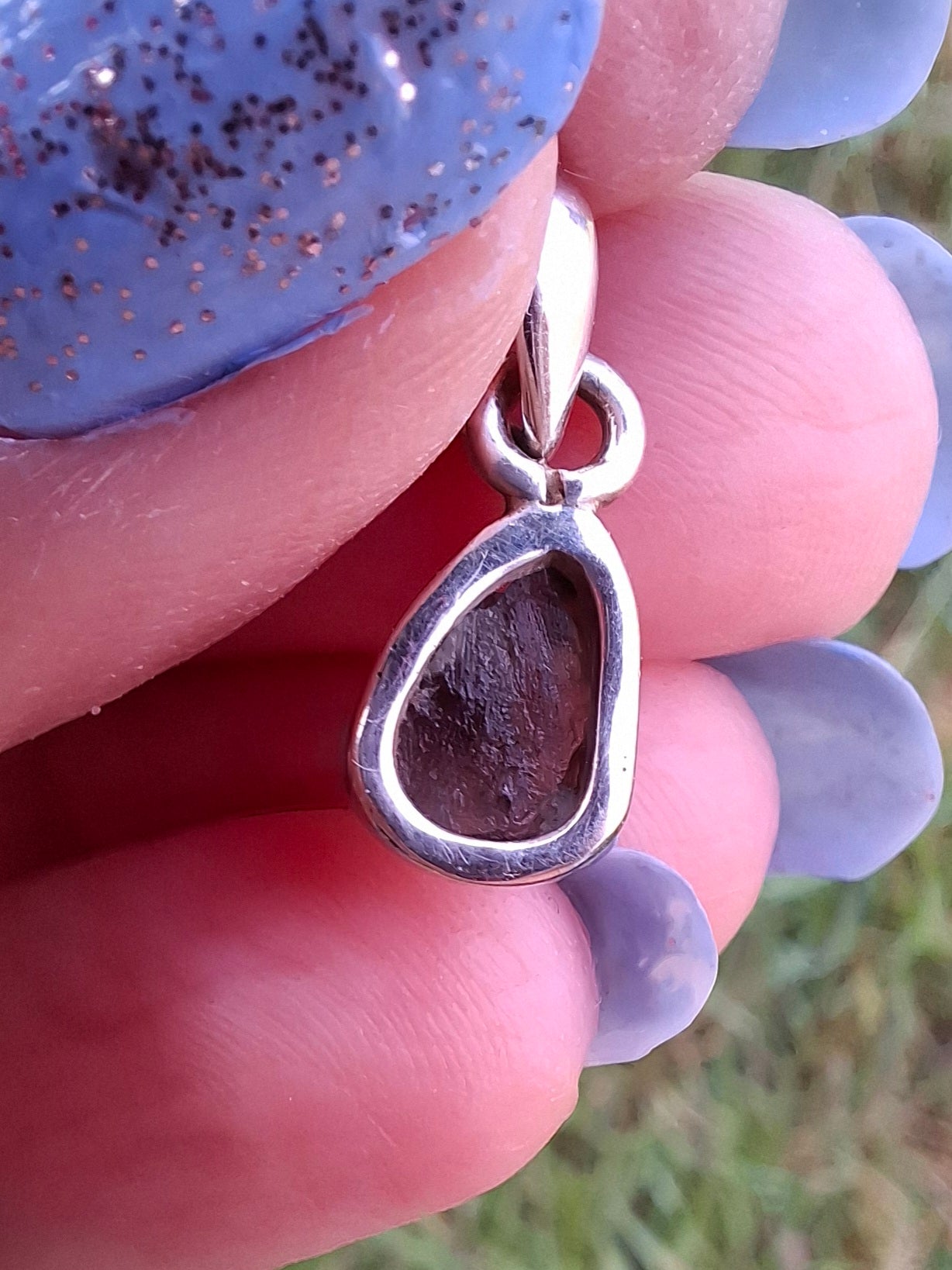 Moldavite Pendant, 925 Silver, Tektite (Ref: P40)