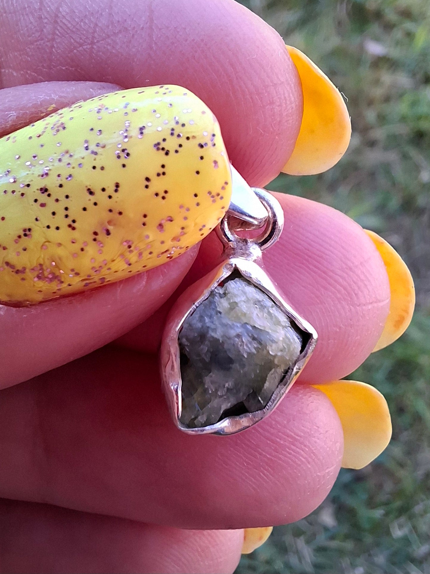Green Tourmaline Pendant, 925 Silver, Crystal (Ref: GT1)