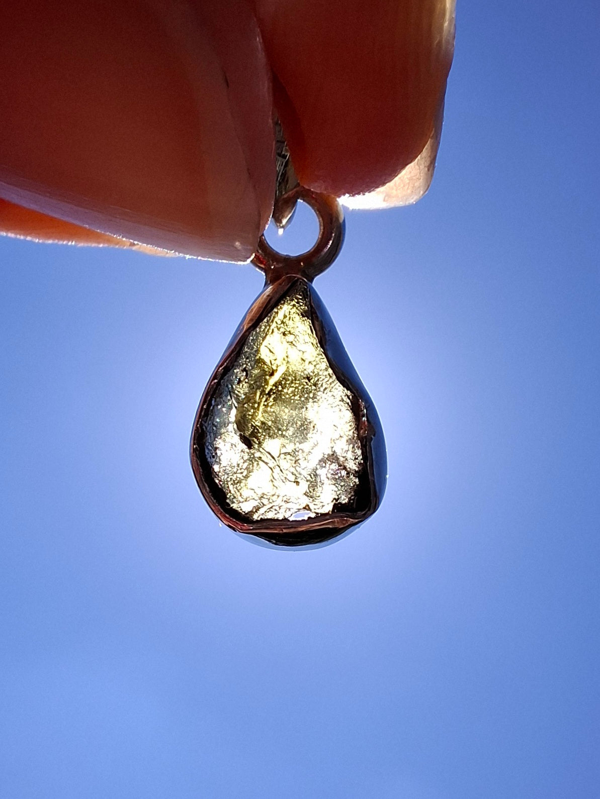 Moldavite Pendant, 925 Silver, Tektite (Ref: P42)
