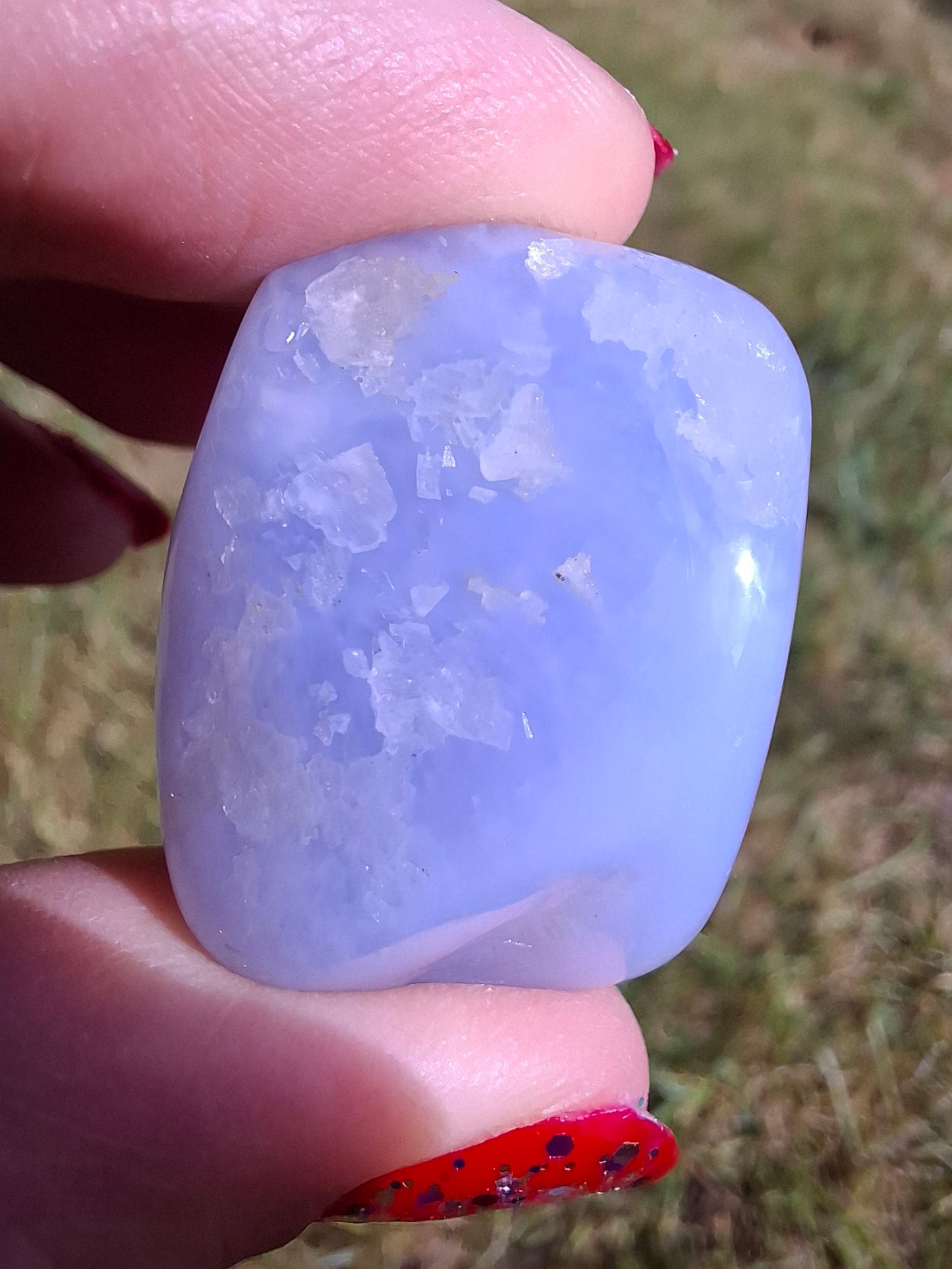 Blue Lace Agate, Tumble Stone, Crystal (Ref: T138)