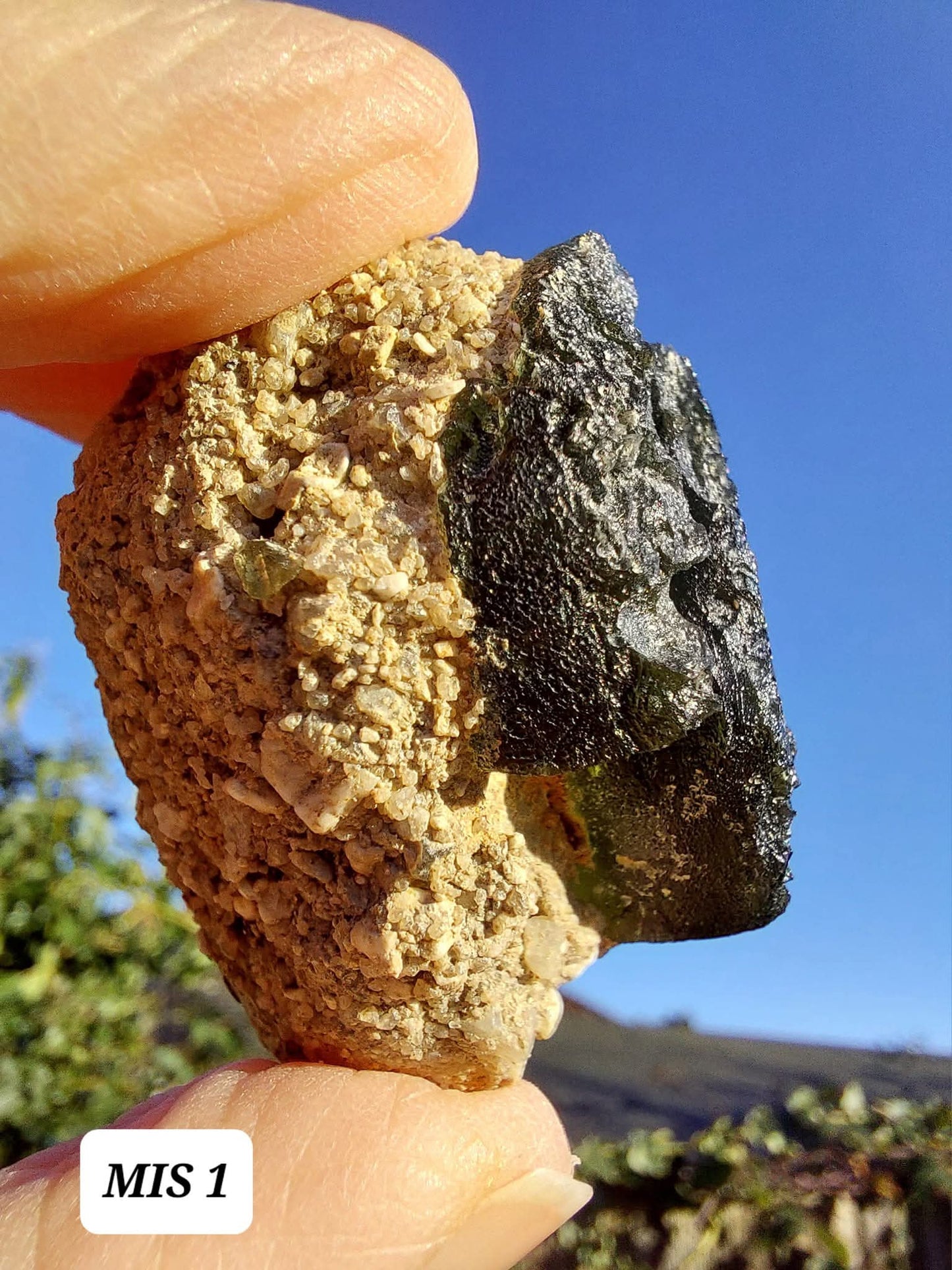 Moldavite In-Situ (in matrix), Besednice, Est-13g, Tektite (Ref: MIS1)