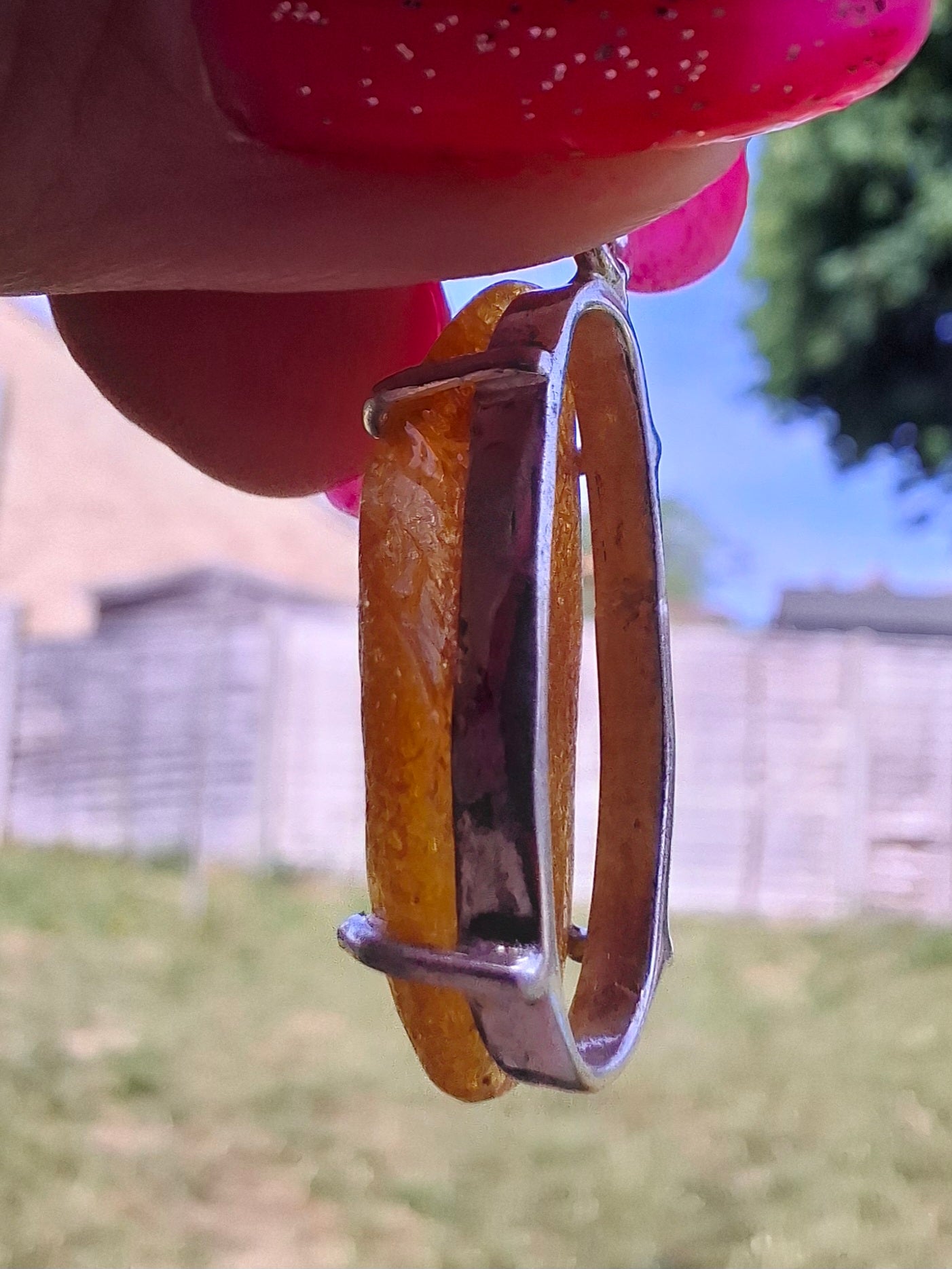 Baltic Amber Pendant, 925 Silver, Fossil (Ref: AP12)