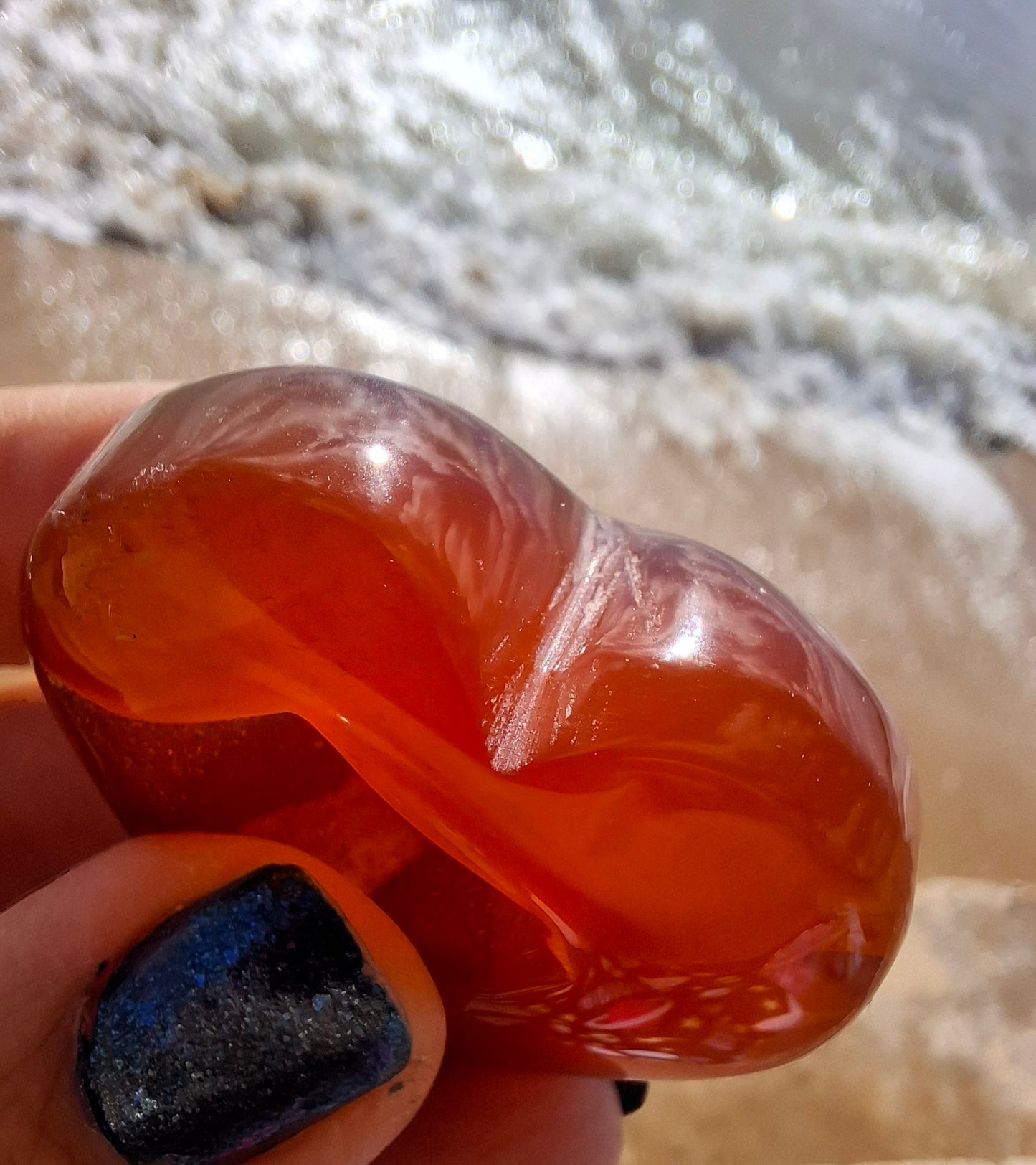 Druzy Carnelian Heart, Crystal (Ref: DCH1)