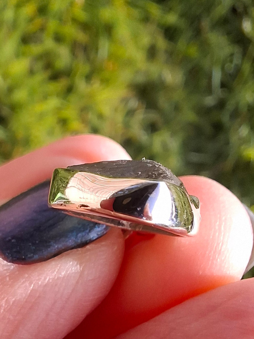 Moldavite Pendant, 925 Silver, Tektite (Ref: P10)