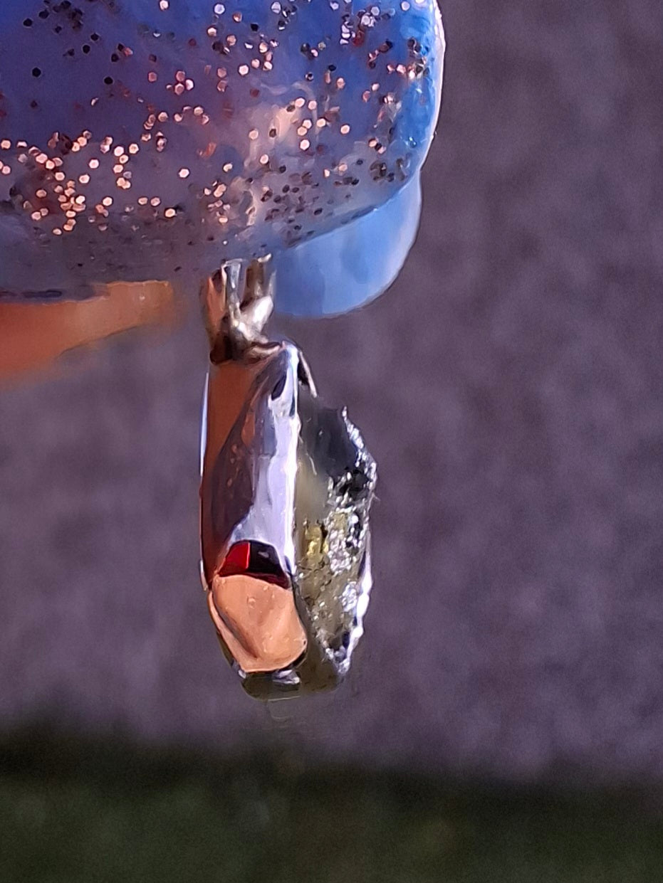 Moldavite Pendant, 925 Silver, Tektite (Ref: P63)