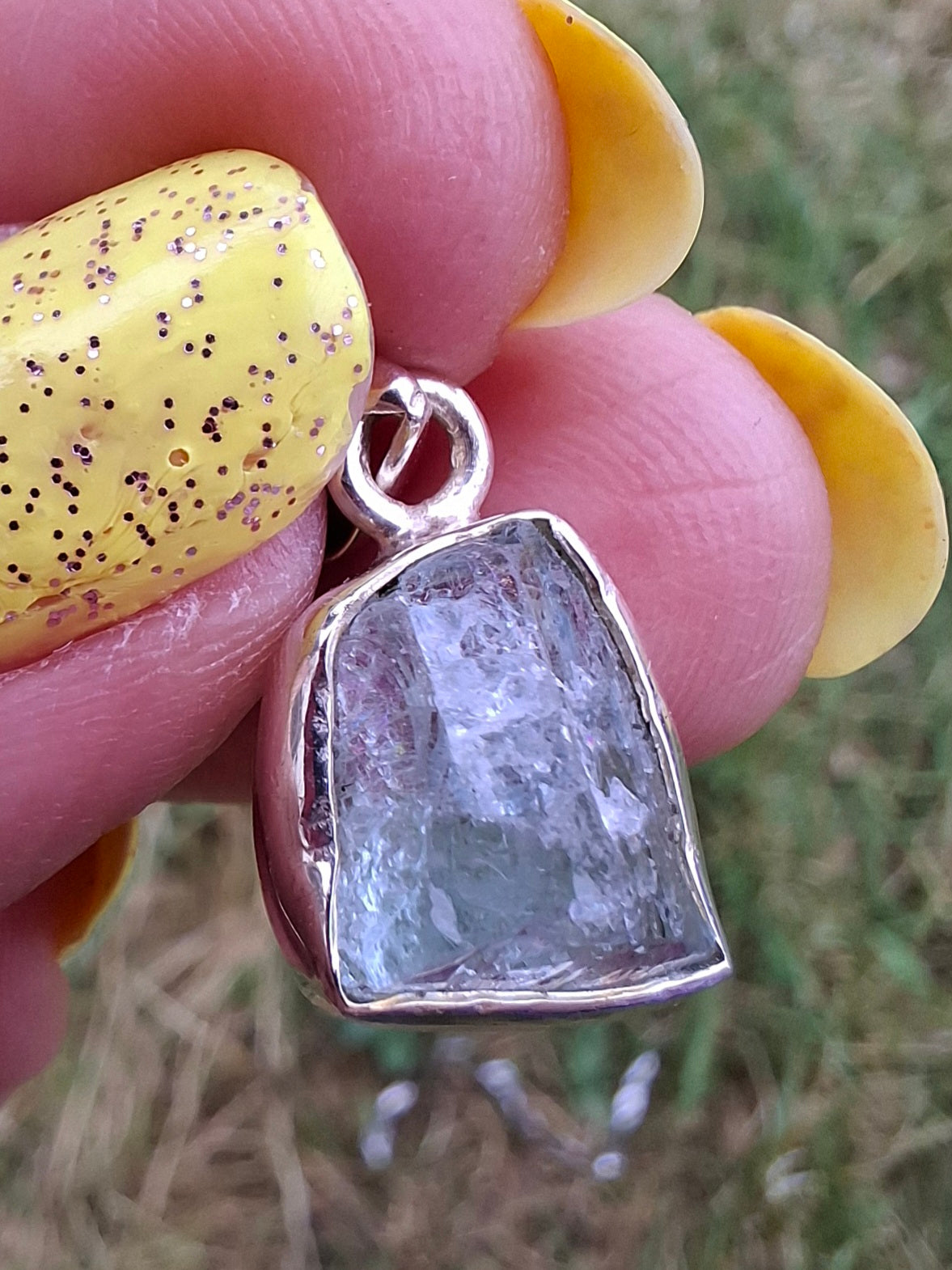 Aquamarine Pendant, 925 Silver, Crystal (Ref: AQ19)