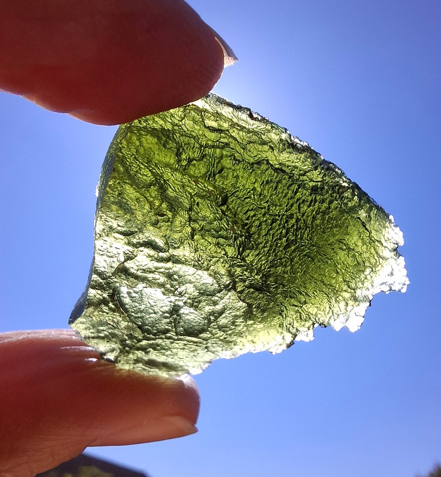 Moldavite Piece, SLAVCE, 13.52g, Tektite (Ref: 1178)