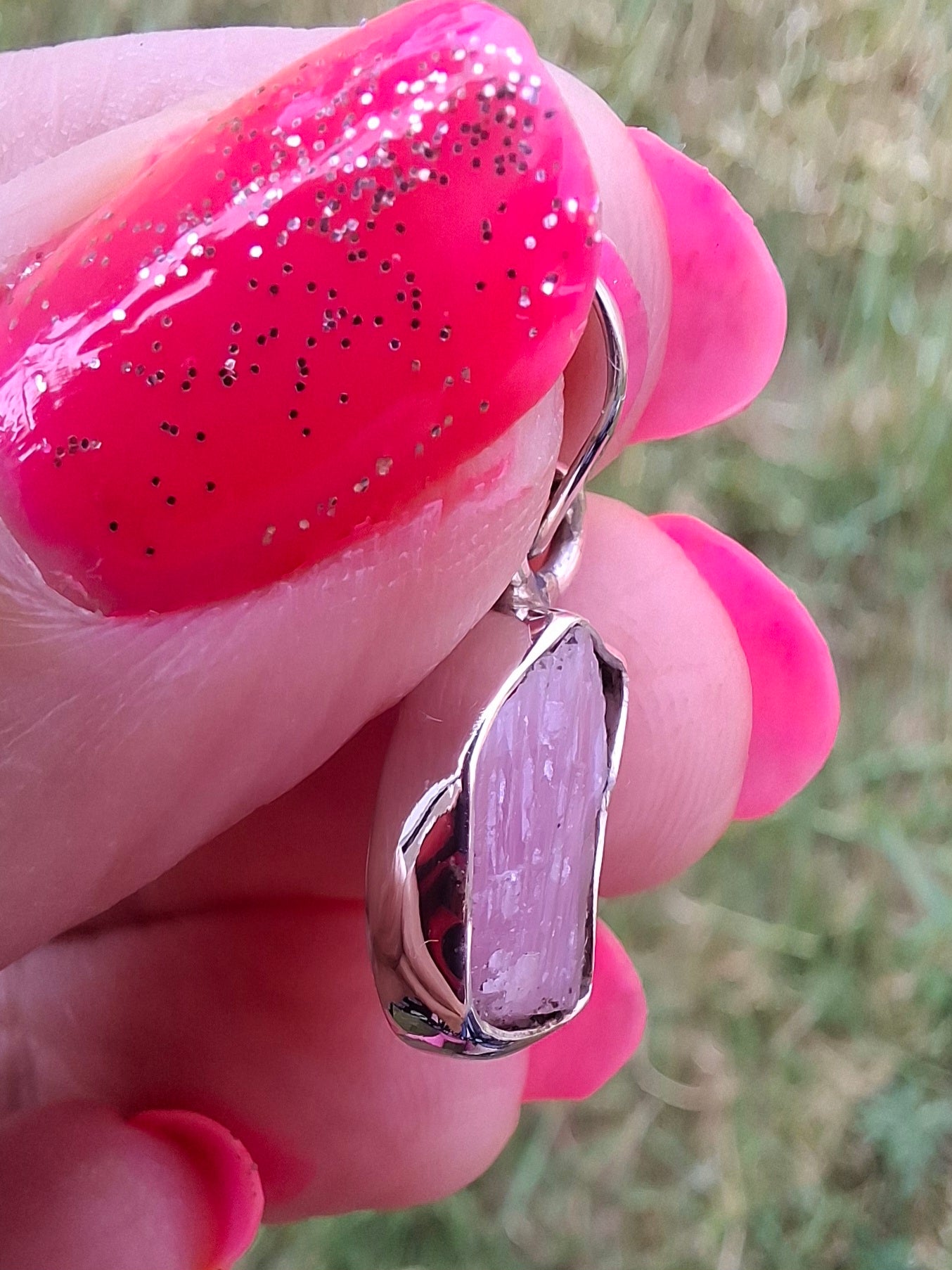 Pink Tourmaline Pendant, 925 Silver, Crystal (Ref: PT69)