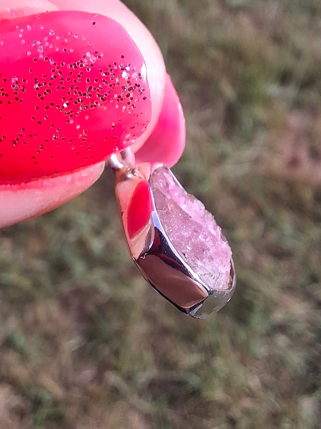 Pink Tourmaline Pendant, 925 Silver, Crystal (Ref: PT30)