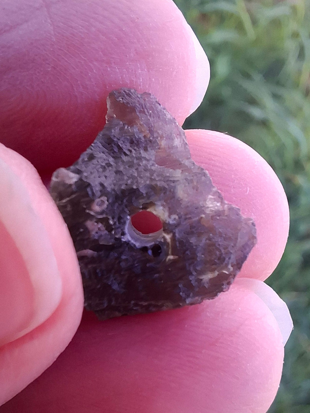 DRILLED, Moldavite Piece, 1.13g, Tektite (Ref: D7)