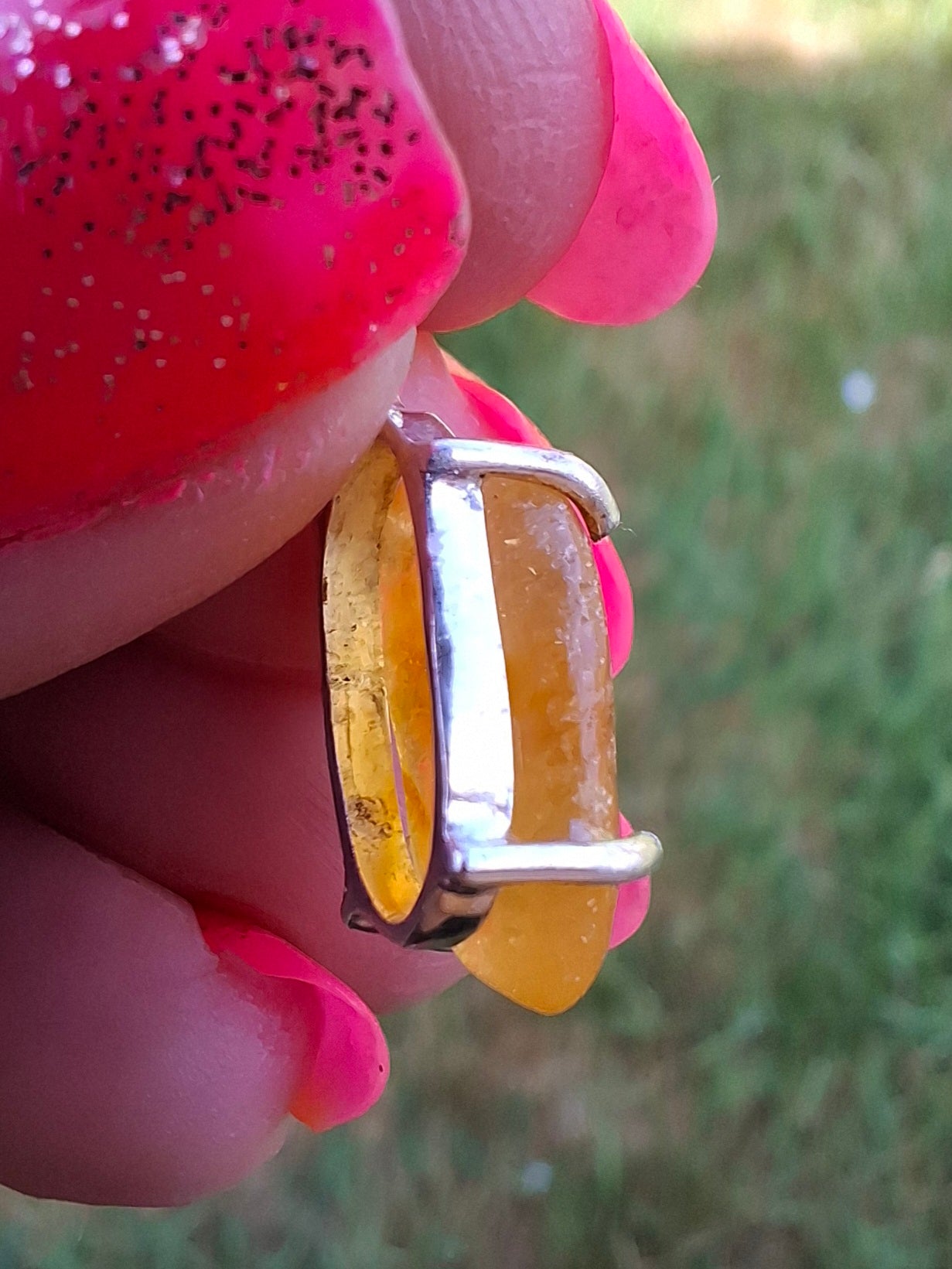 Baltic Amber Pendant, 925 Silver, Fossil (Ref: AP23)