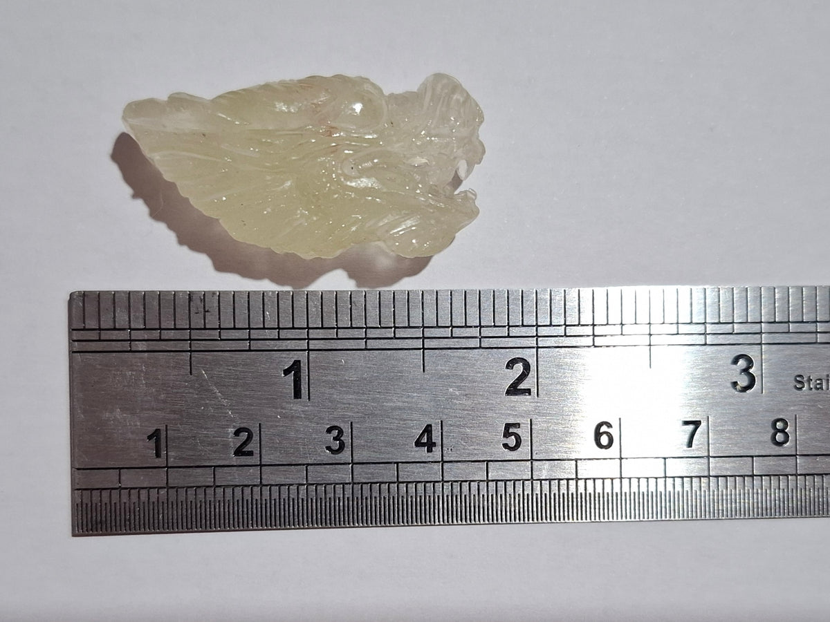 Libyan Desert Glass DRAGON HEAD carving, 9.66g, Tektite (Ref: Dragon 3)