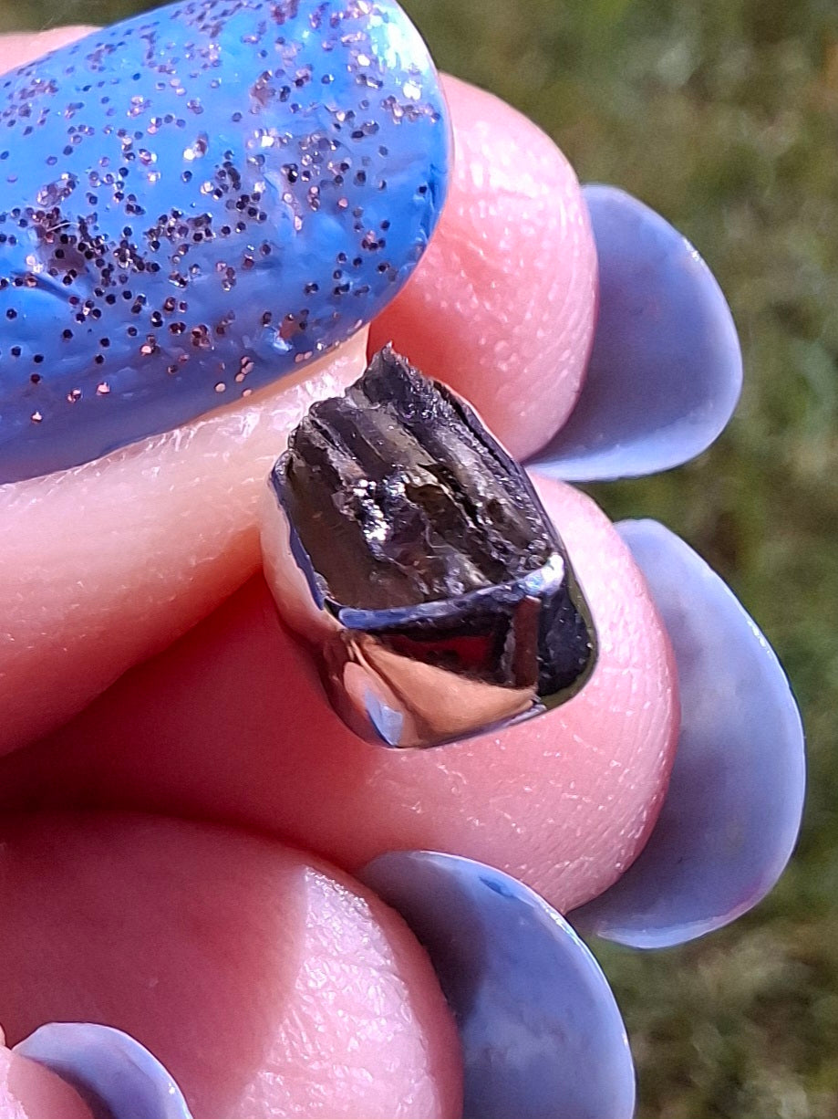 Moldavite Pendant, 925 Silver, Tektite (Ref: P91)