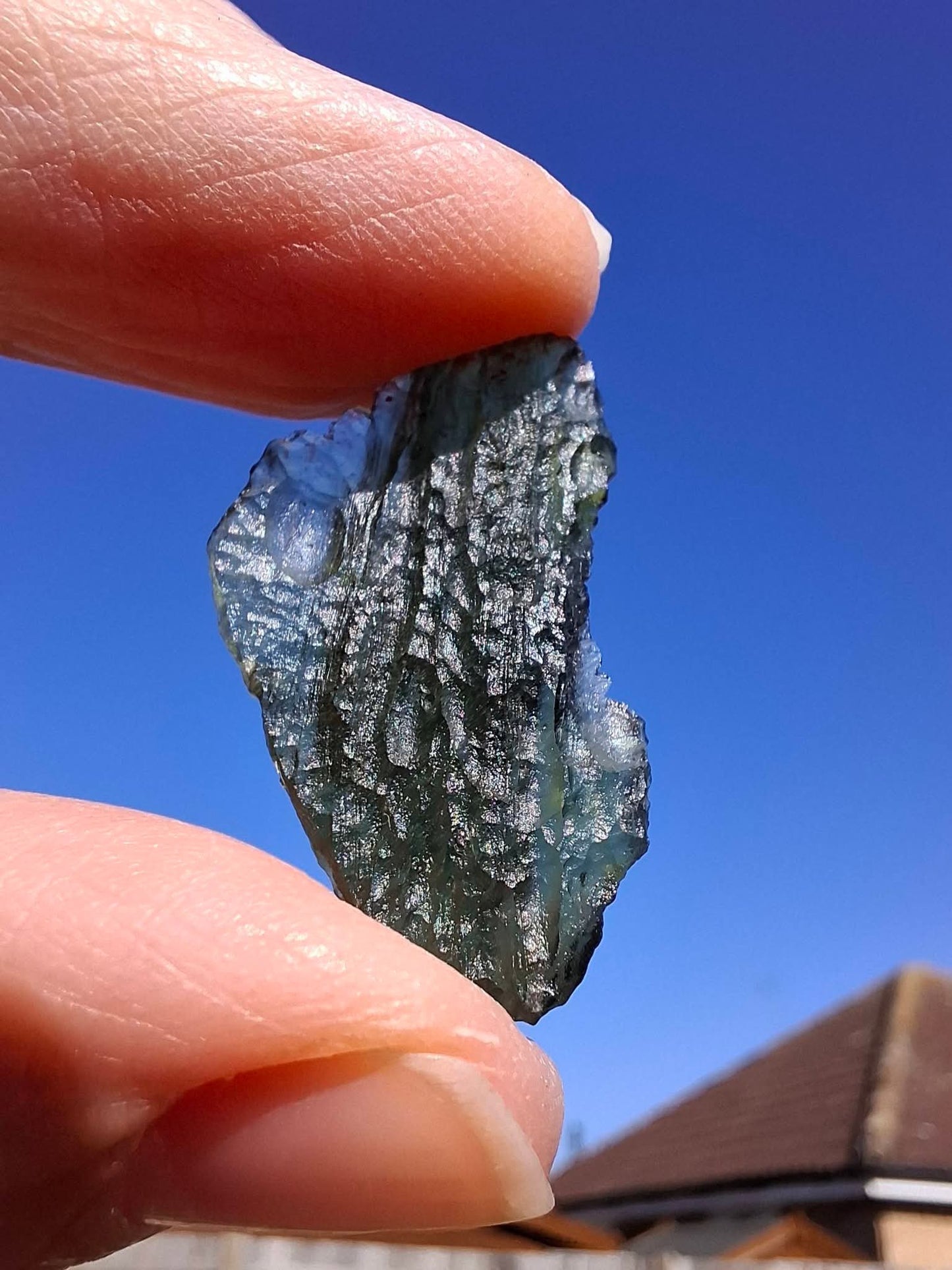 Moldavite Piece, MAROUSKOVO POLE, 2.91g, Tektite (Ref: 1359)