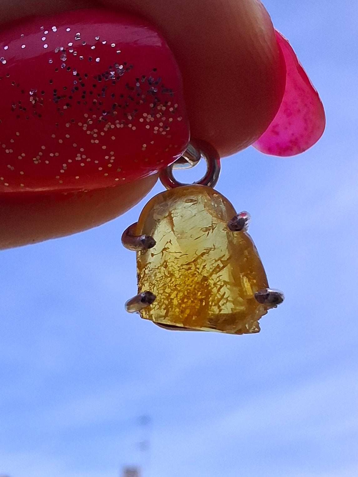 Baltic Amber Pendant, 925 Silver, Fossil (Ref: AP19)