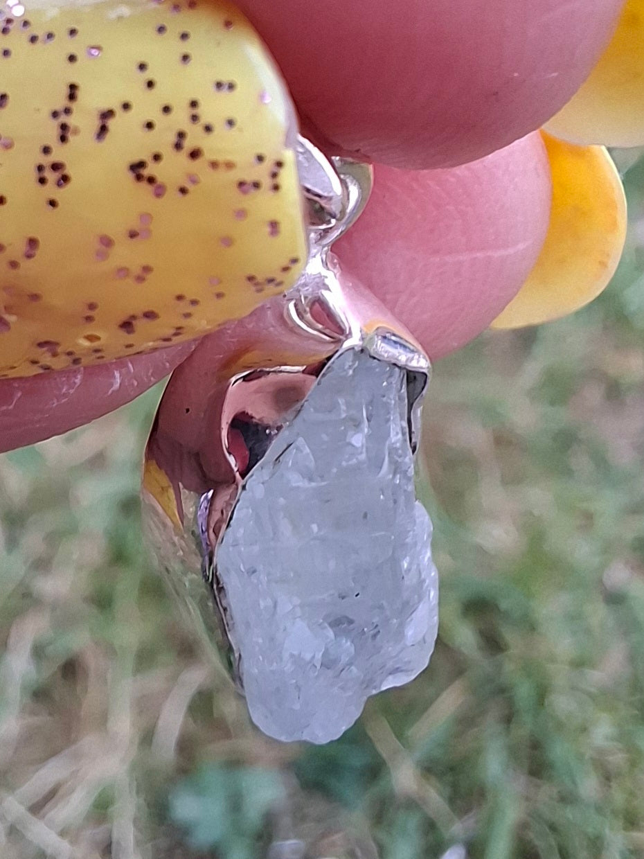 Aquamarine Pendant, 925 Silver, Crystal 🌈 (Ref: AQ4)