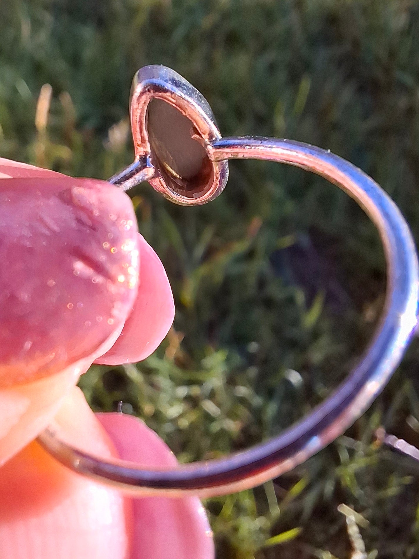 Moldavite Ring, size large R, 925 Silver, Tektite (Ref: R48)