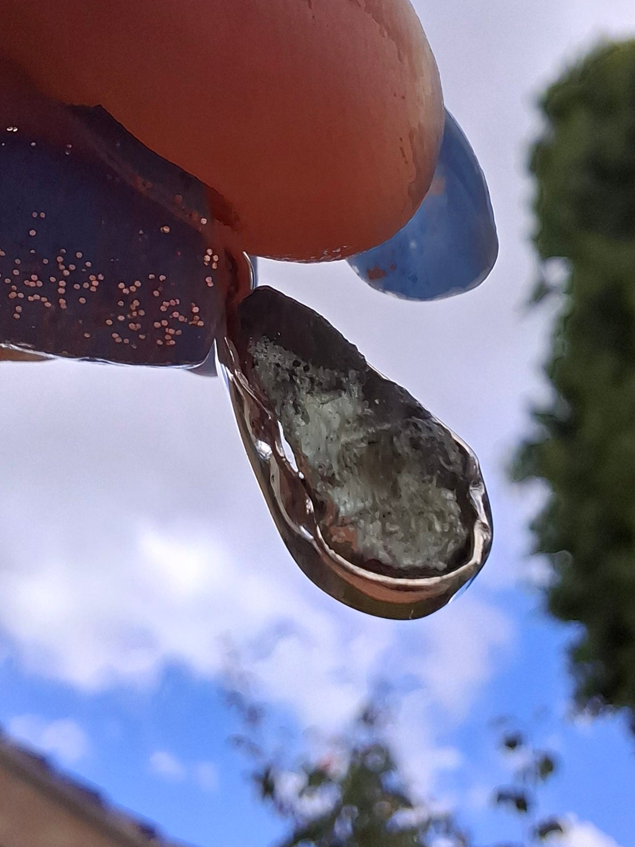 Moldavite Pendant, 925 Silver, Tektite (Ref: P73)