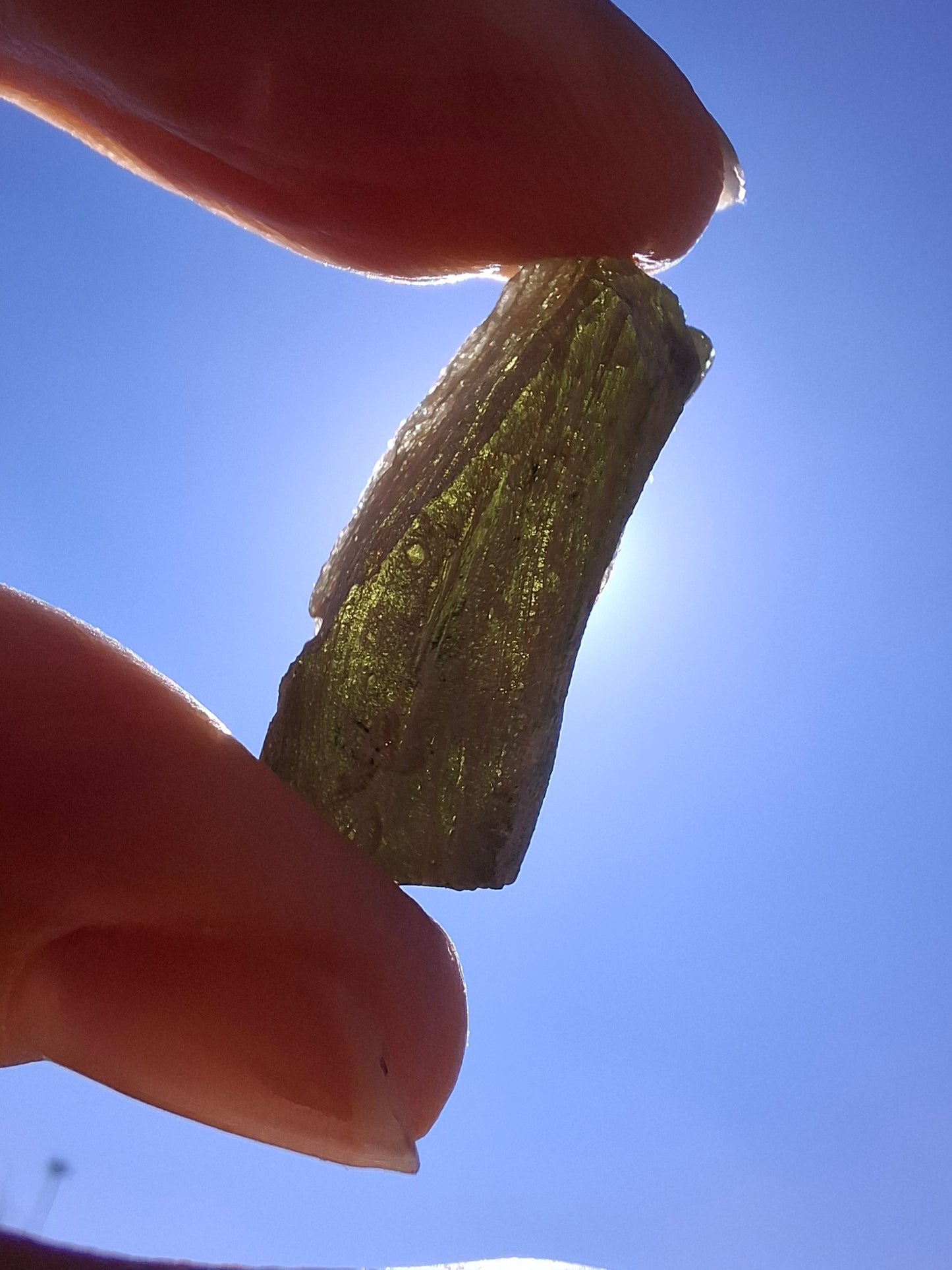 Moldavite Piece, SNOWFLAKE, FROSTED, BARTOCHOV, 4.36g, Tektite (Ref: 1371)