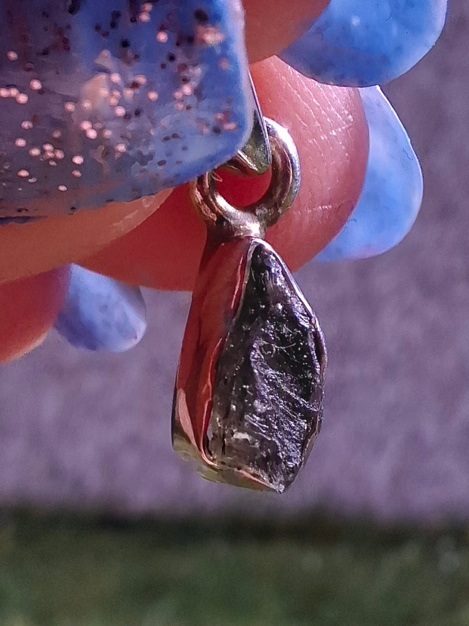 Moldavite Pendant, 925 Silver, Tektite (Ref: P32)