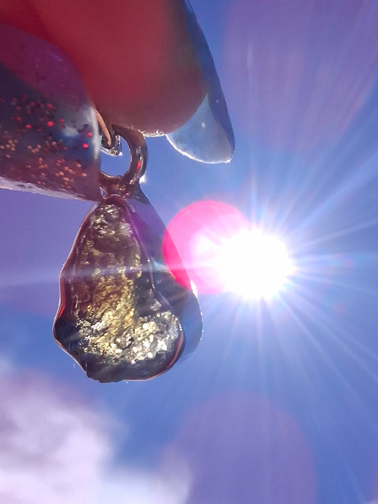 Moldavite Pendant, 925 Silver, Tektite (Ref: P64)