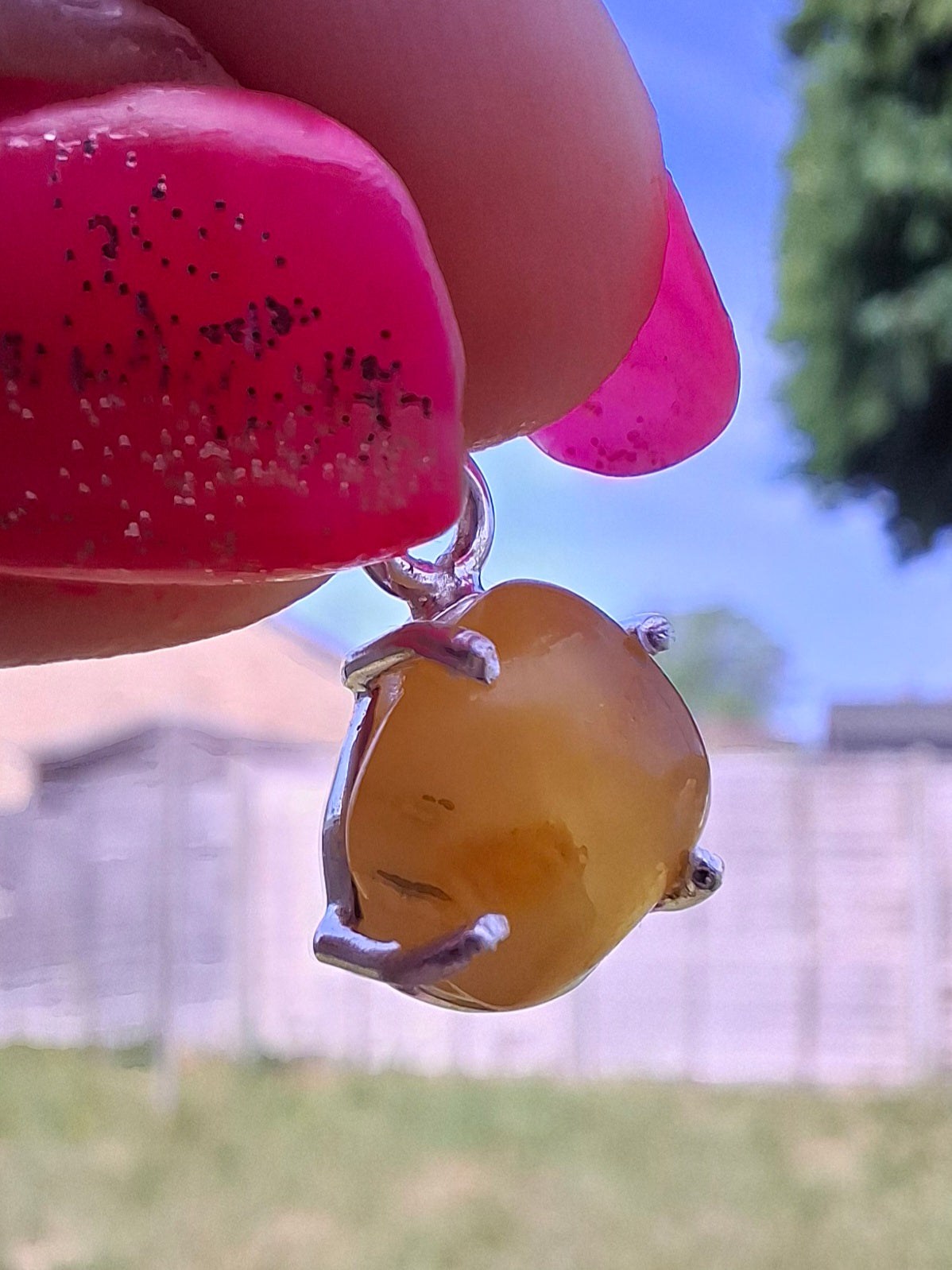 Baltic Amber Pendant, 925 Silver, Fossil (Ref: AP18)