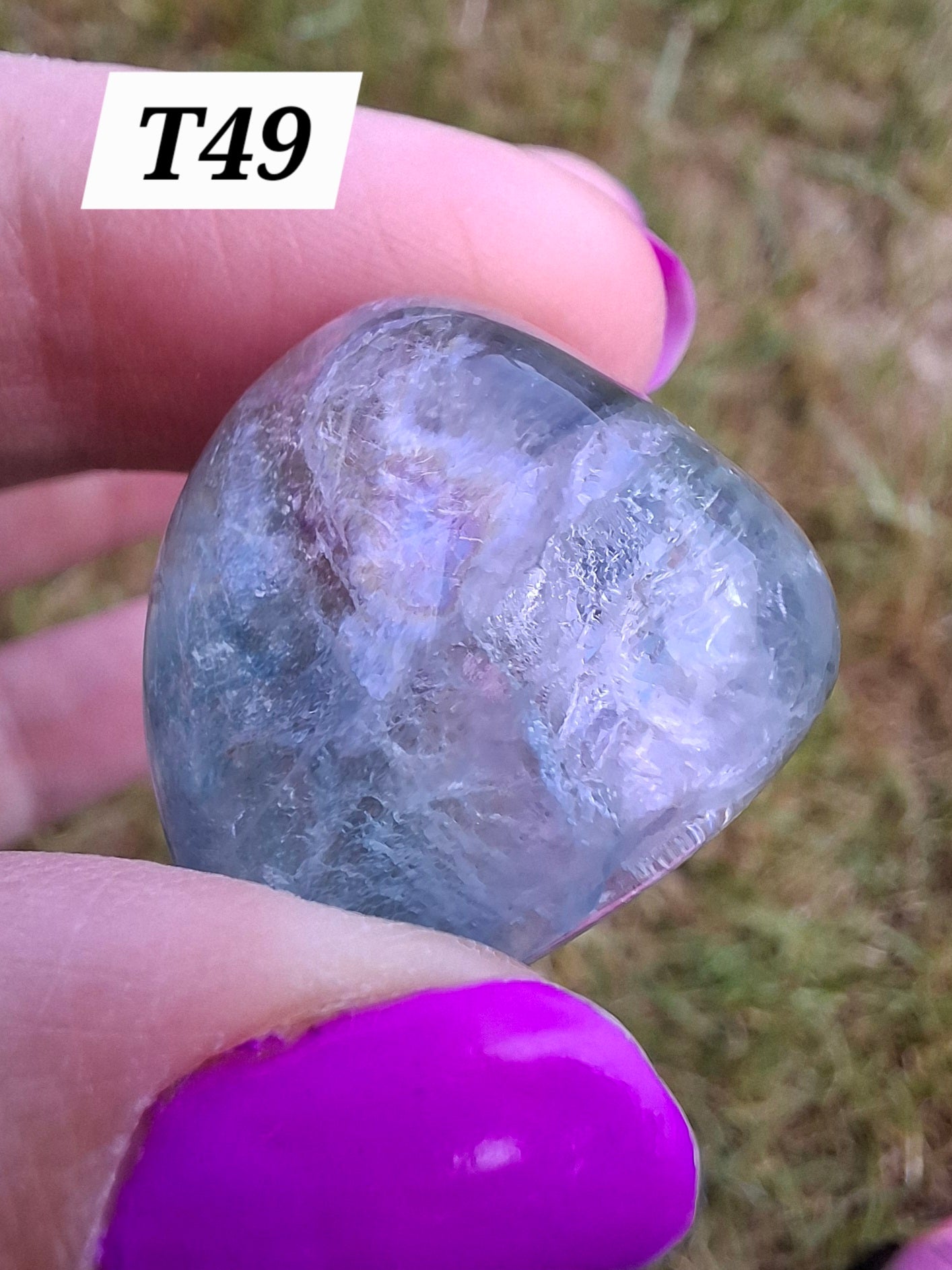 Fluorite, Tumble Stone, Crystal 🌈 (Ref: T49)
