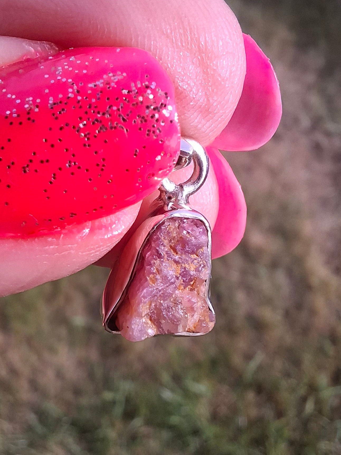 Pink Tourmaline Pendant, 925 Silver, Crystal (Ref: PT88)