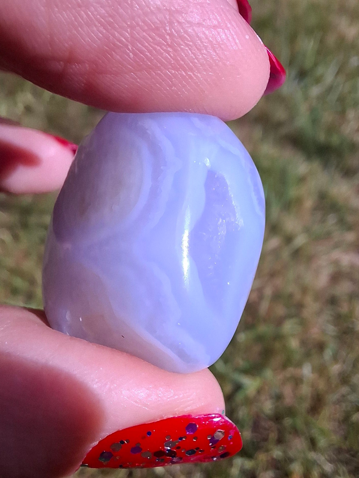 Blue Lace Agate, Tumble Stone, Crystal (Ref: T140)