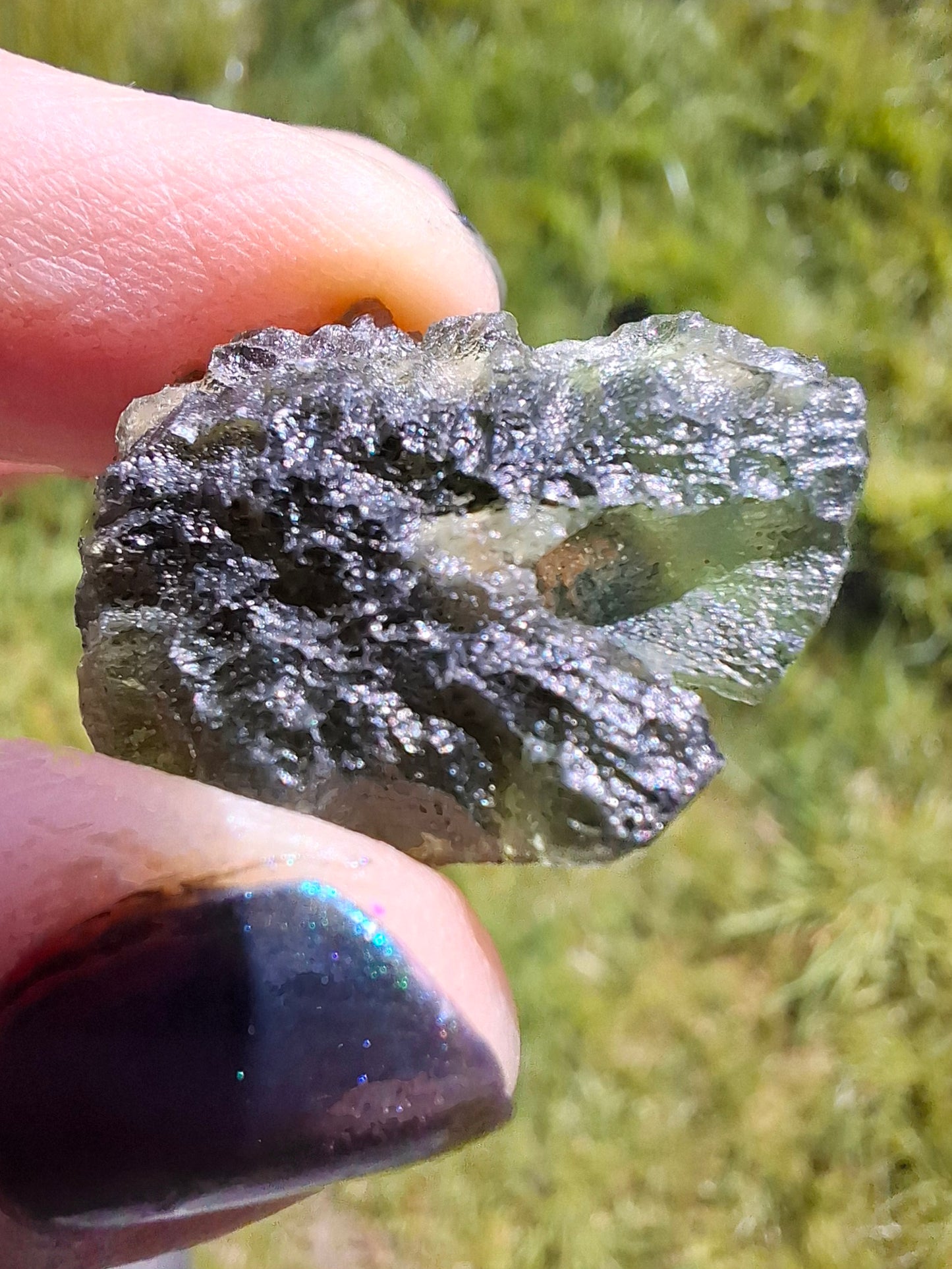 Moldavite Piece, NESMEN, 6.92g, Tektite (Ref: 1375)