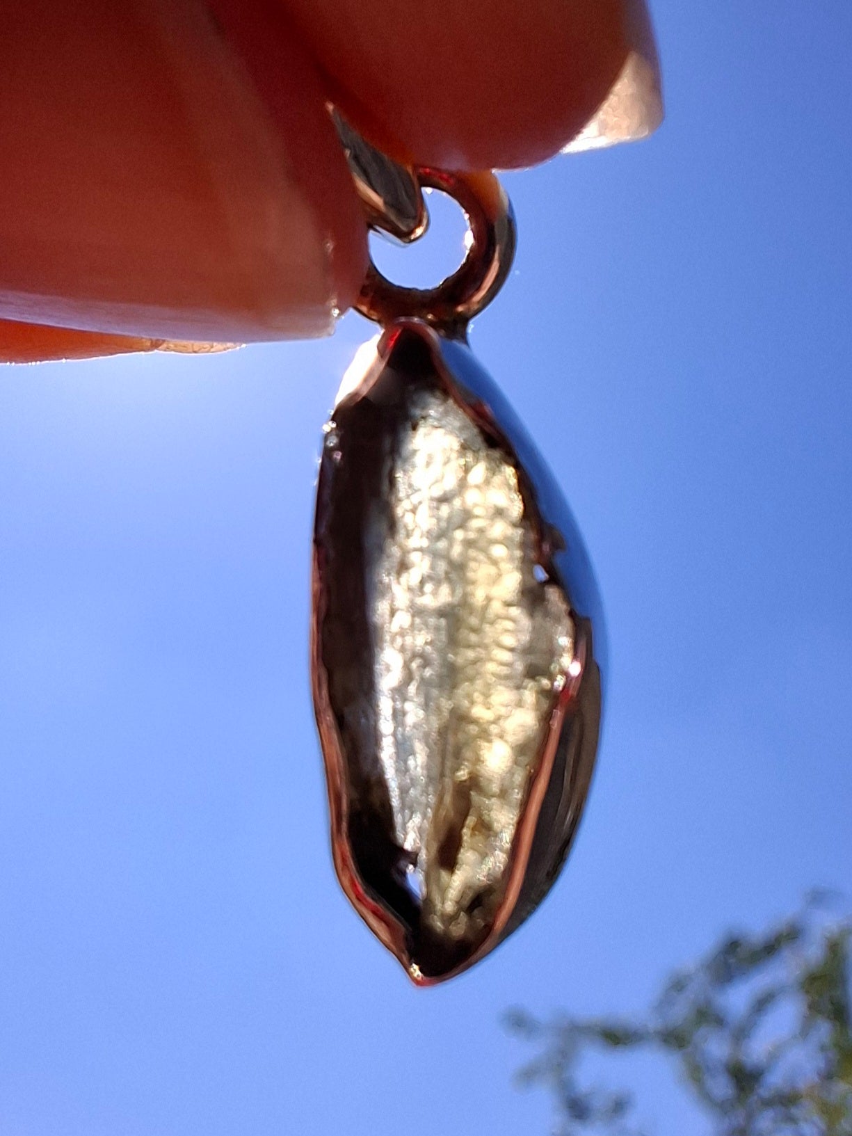 Moldavite Pendant, 925 Silver, Tektite (Ref: P43)