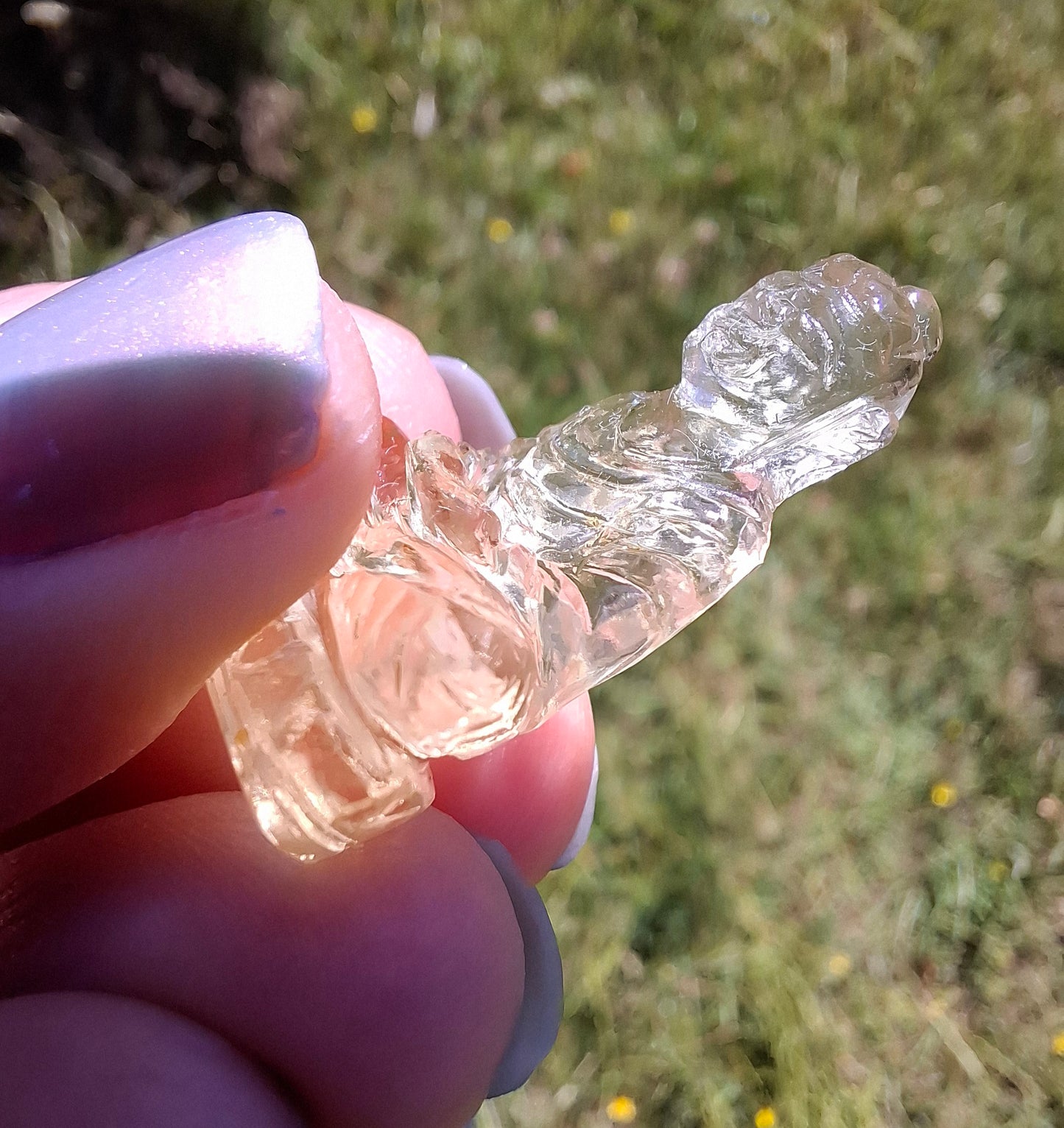 Libyan desert glass BUDDHA Carving, 4.81g, Tektite (LDG B4)
