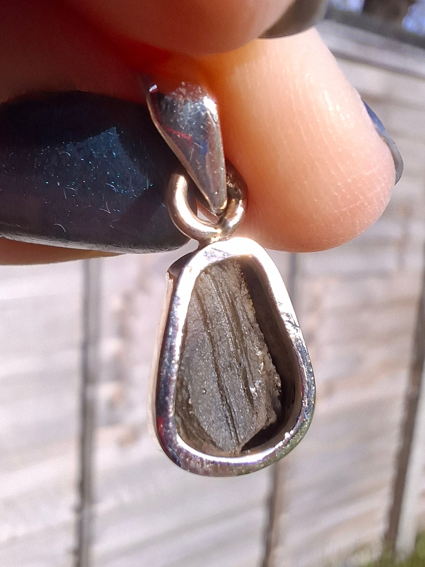 Moldavite Pendant, 925 Silver, Tektite (Ref: P6)