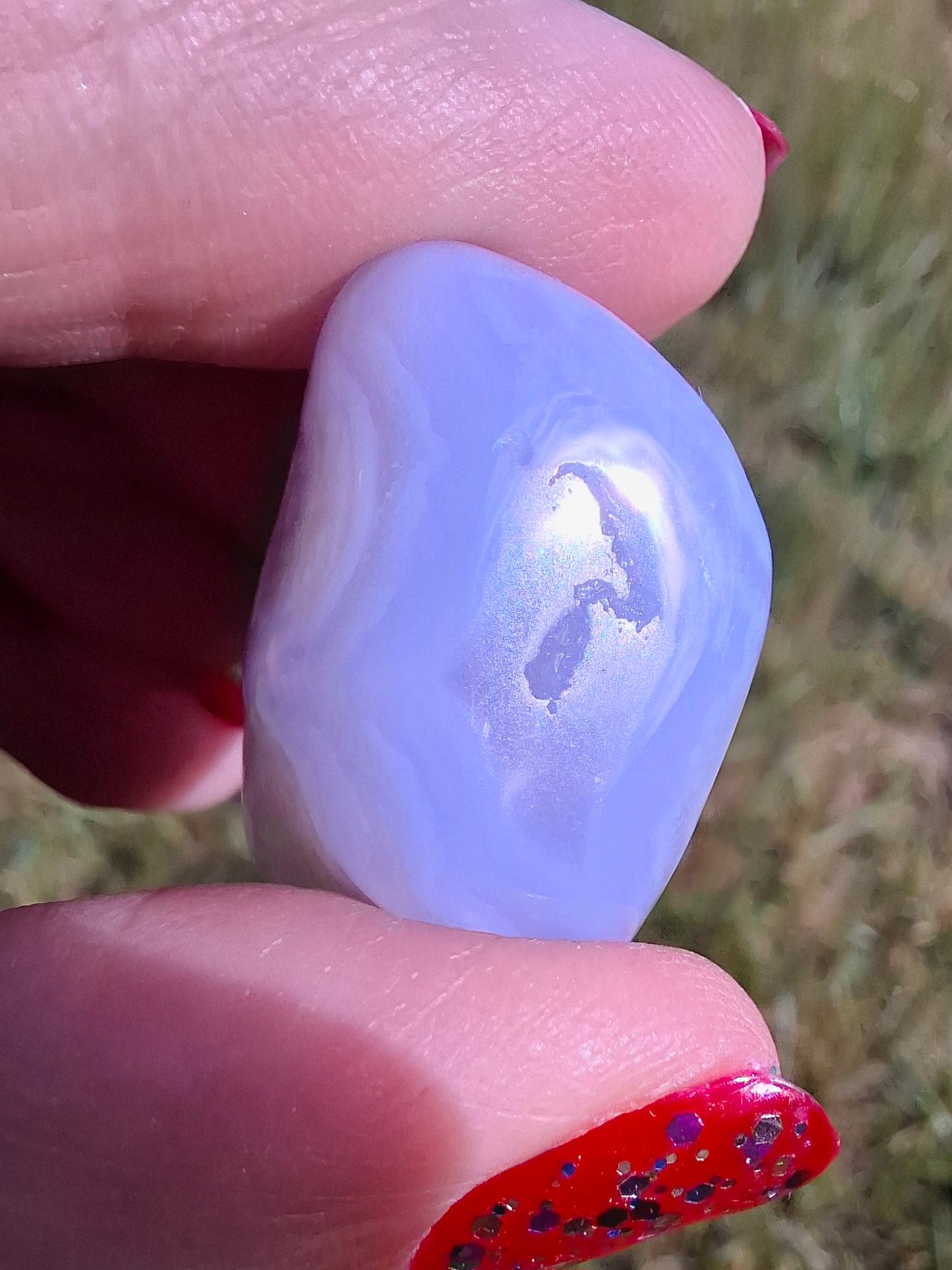 Blue Lace Agate, Tumble Stone, Crystal (Ref: T140)