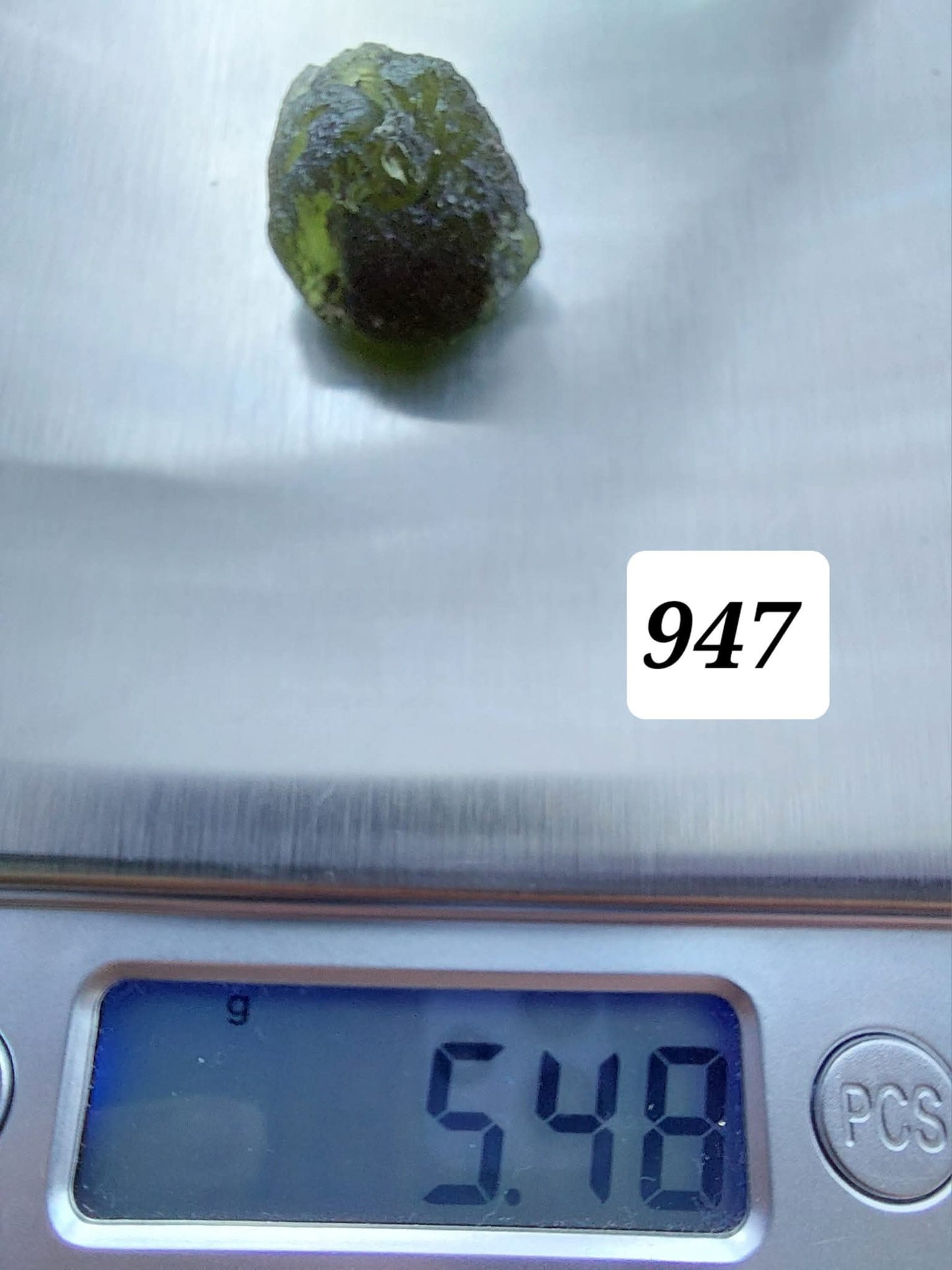 Moldavite Piece, NESMEN,  5.48g, Tektite (Ref: 947)