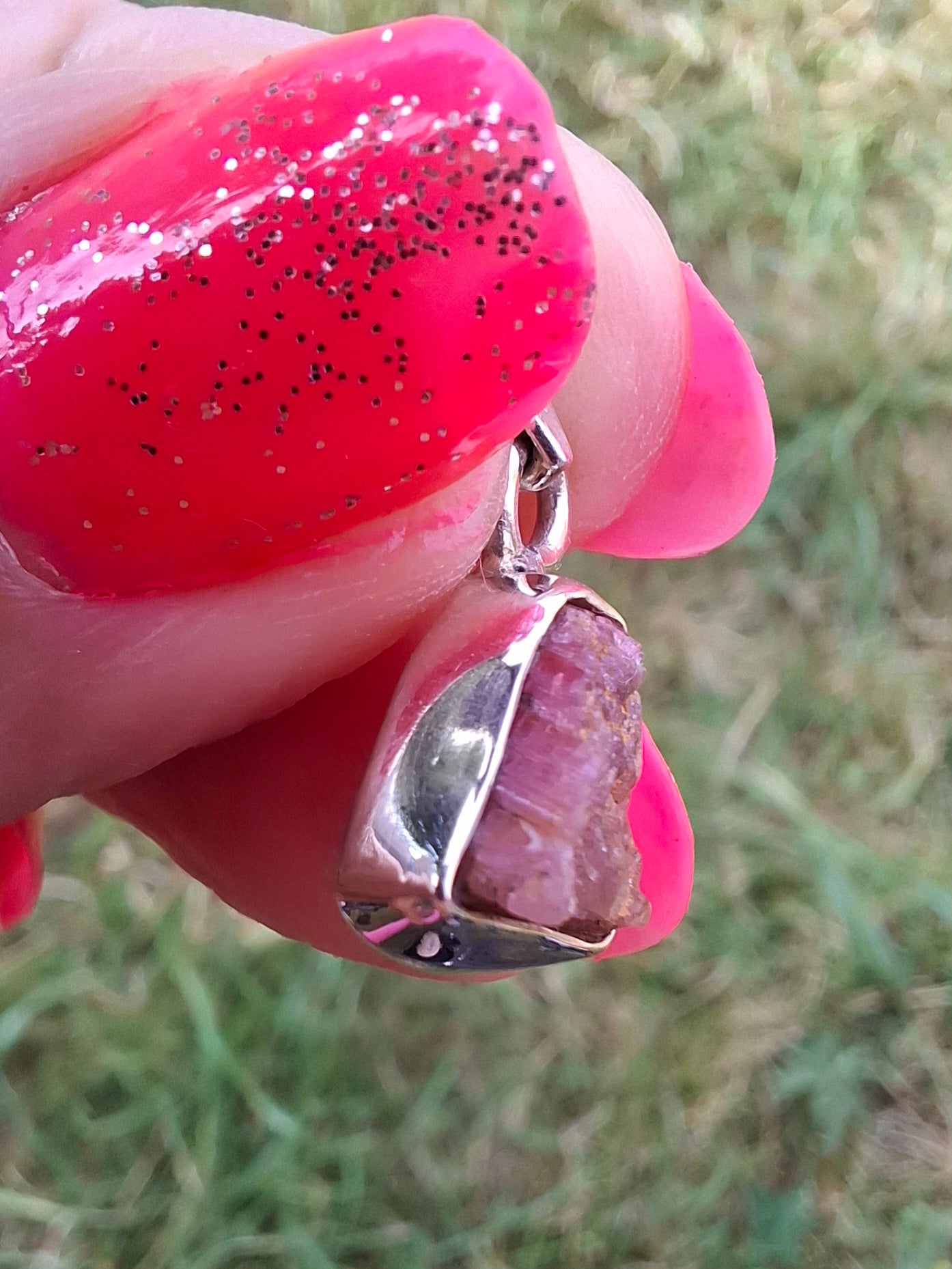 Pink Tourmaline Pendant, 925 Silver, Crystal (Ref: PT88)
