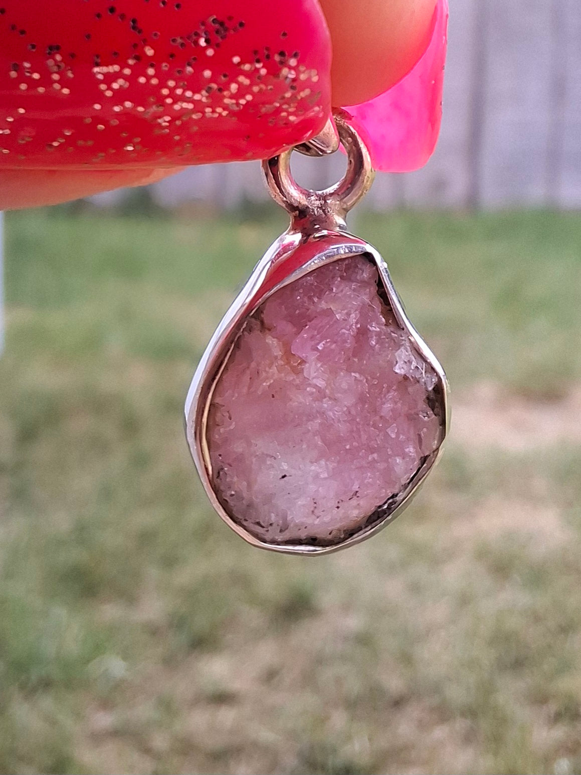 Pink Tourmaline Pendant, 925 Silver, Crystal (Ref: PT30)