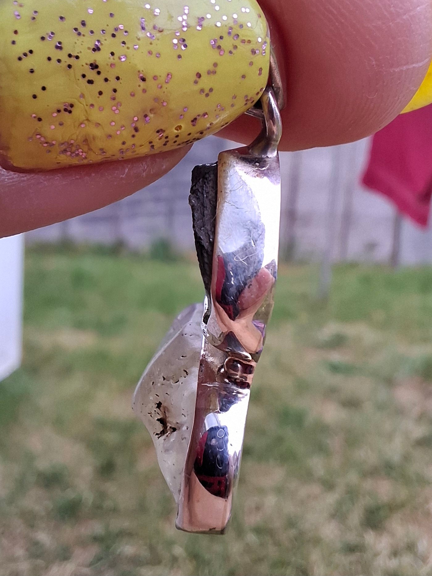 Moldavite & Libyan Desert Glass Pendant, 925 Silver, Tektite (Ref: MLP10)