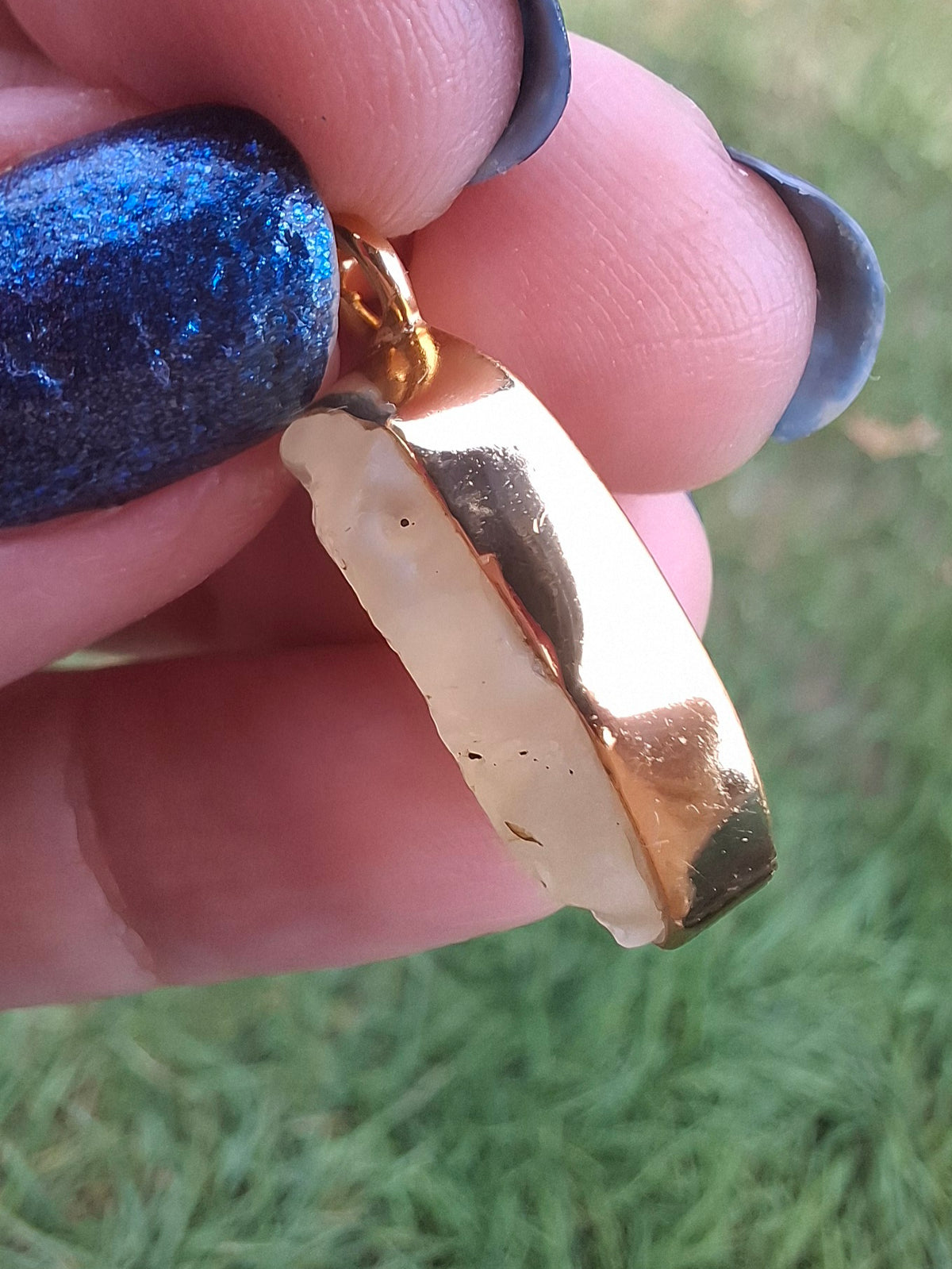 Libyan Desert Glass Pendant, 14K GOLD Plated, Tektite (Ref: LP124)