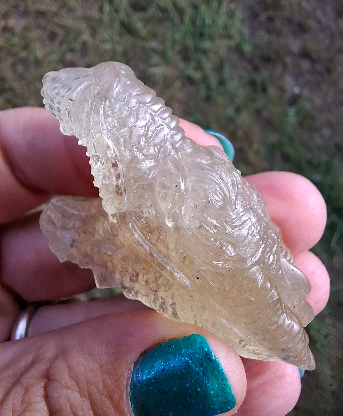 Libyan Desert Glass DRAGON HEAD carving, 22.42g, Tektite (Ref: Dragon 2)