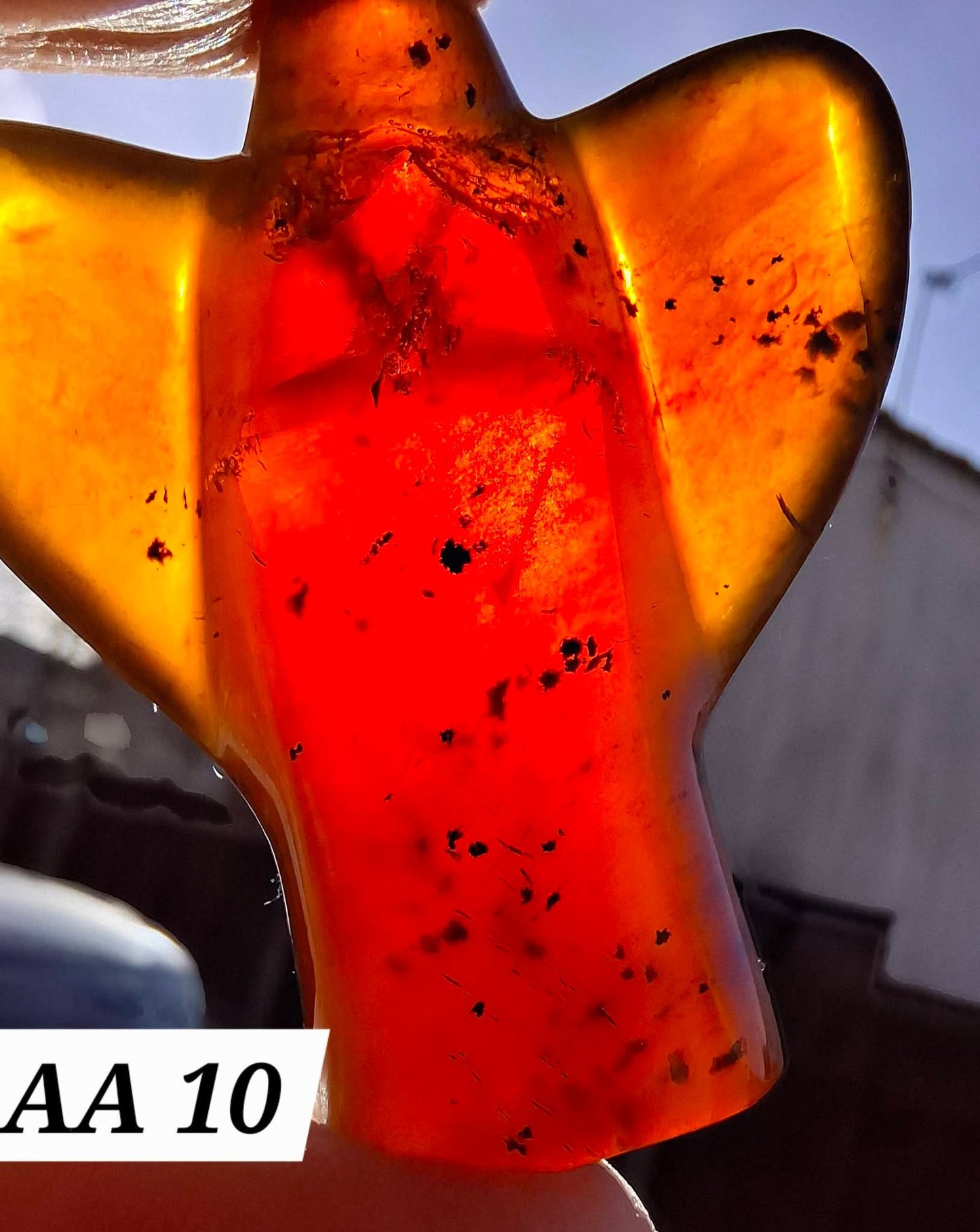 Red Amber Angel, 13.66g, Carving, Fossil (Ref: AA10)