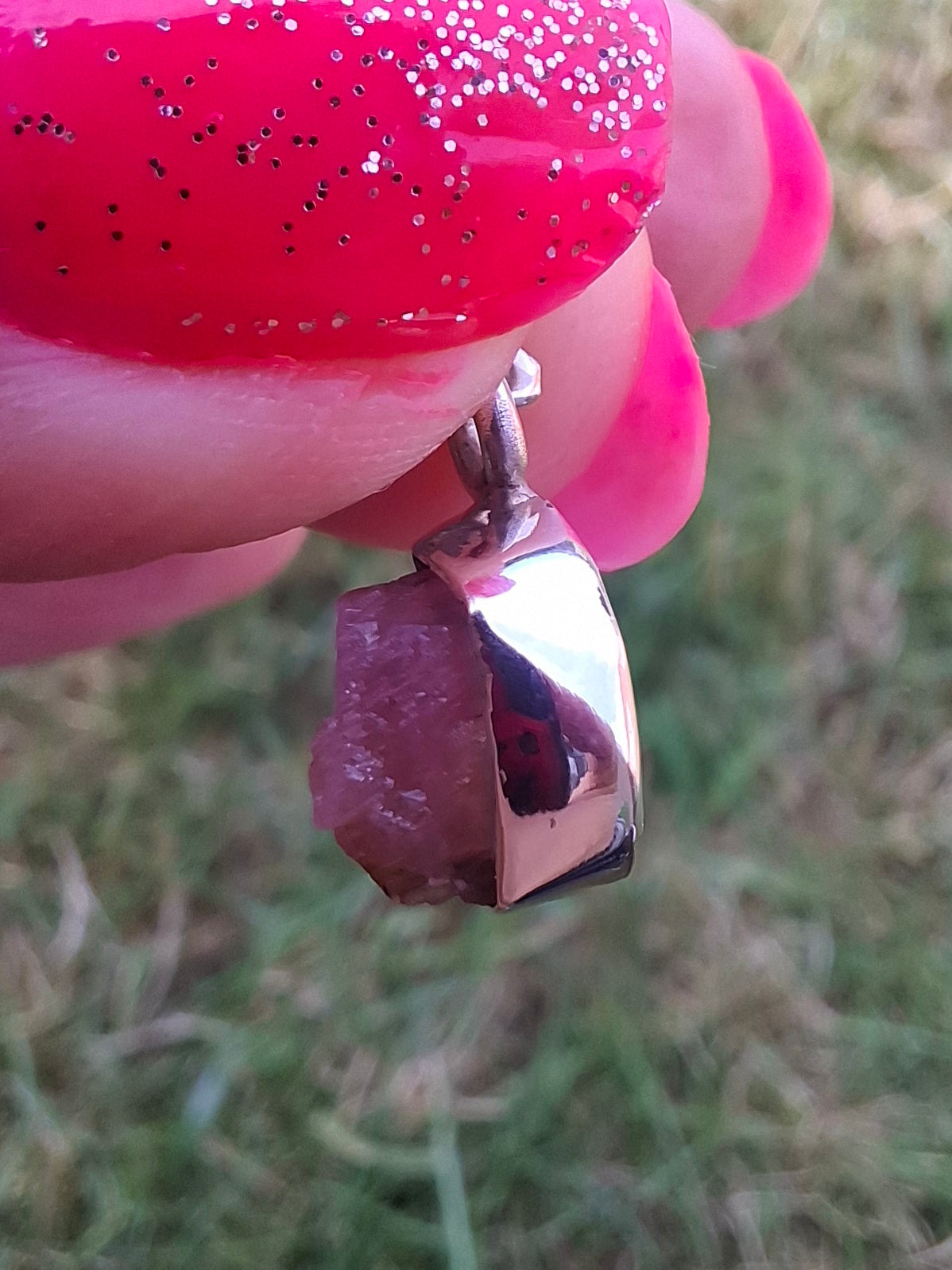 Pink Tourmaline Pendant, 925 Silver, Crystal (Ref: PT79)