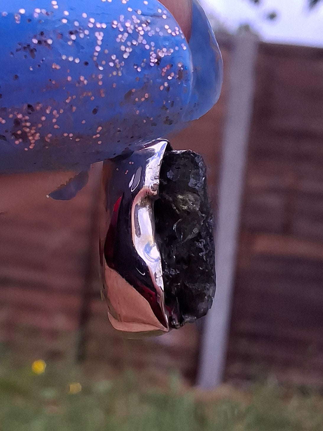Moldavite Pendant, 925 Silver, Tektite (Ref: P71)