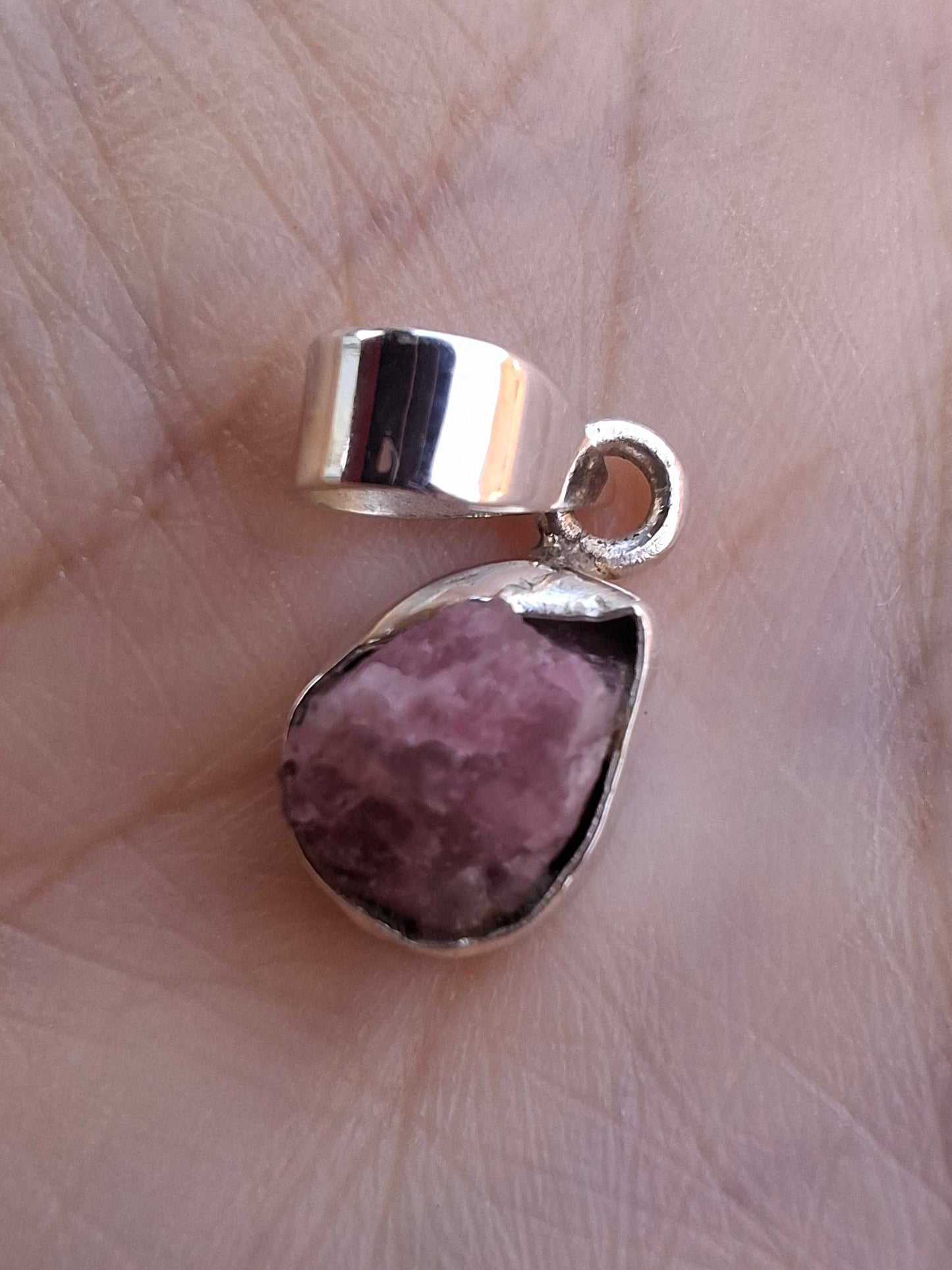 Pink Tourmaline Pendant, 925 Silver, Crystal (Ref: PT85)