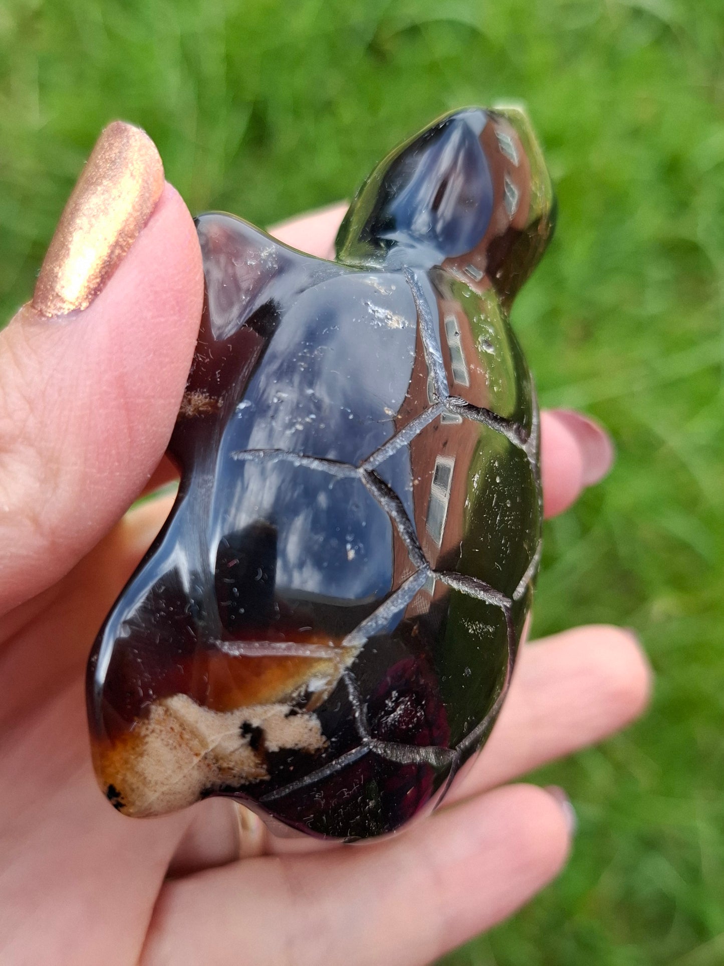 Red Amber Turtle, 56.87g, Carving, Fossil (Ref: TT2)