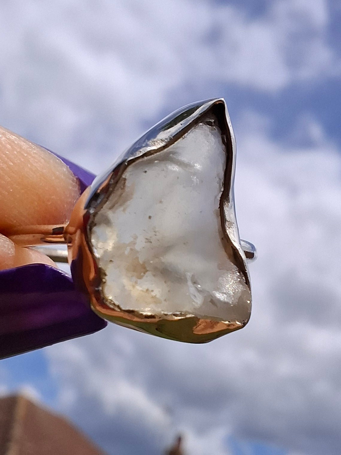 Libyan Desert Glass Ring, size large Q, 925 Silver, Tektite (Ref: LR36)
