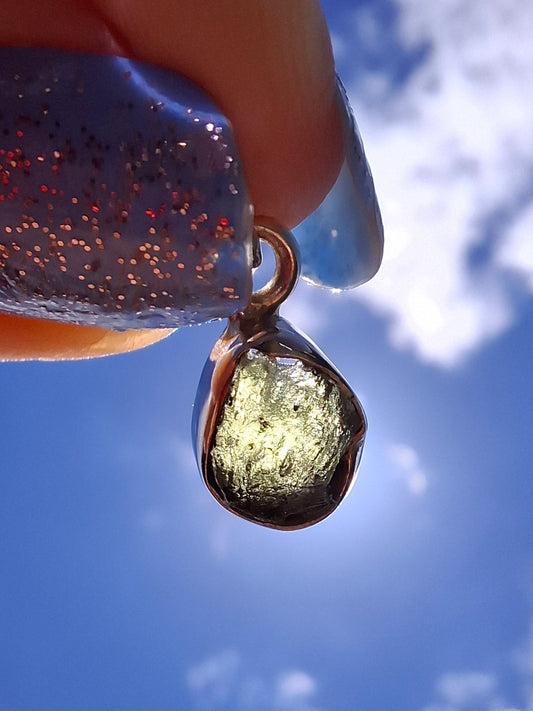 Moldavite Pendant, 925 Silver, Tektite (Ref: P78)