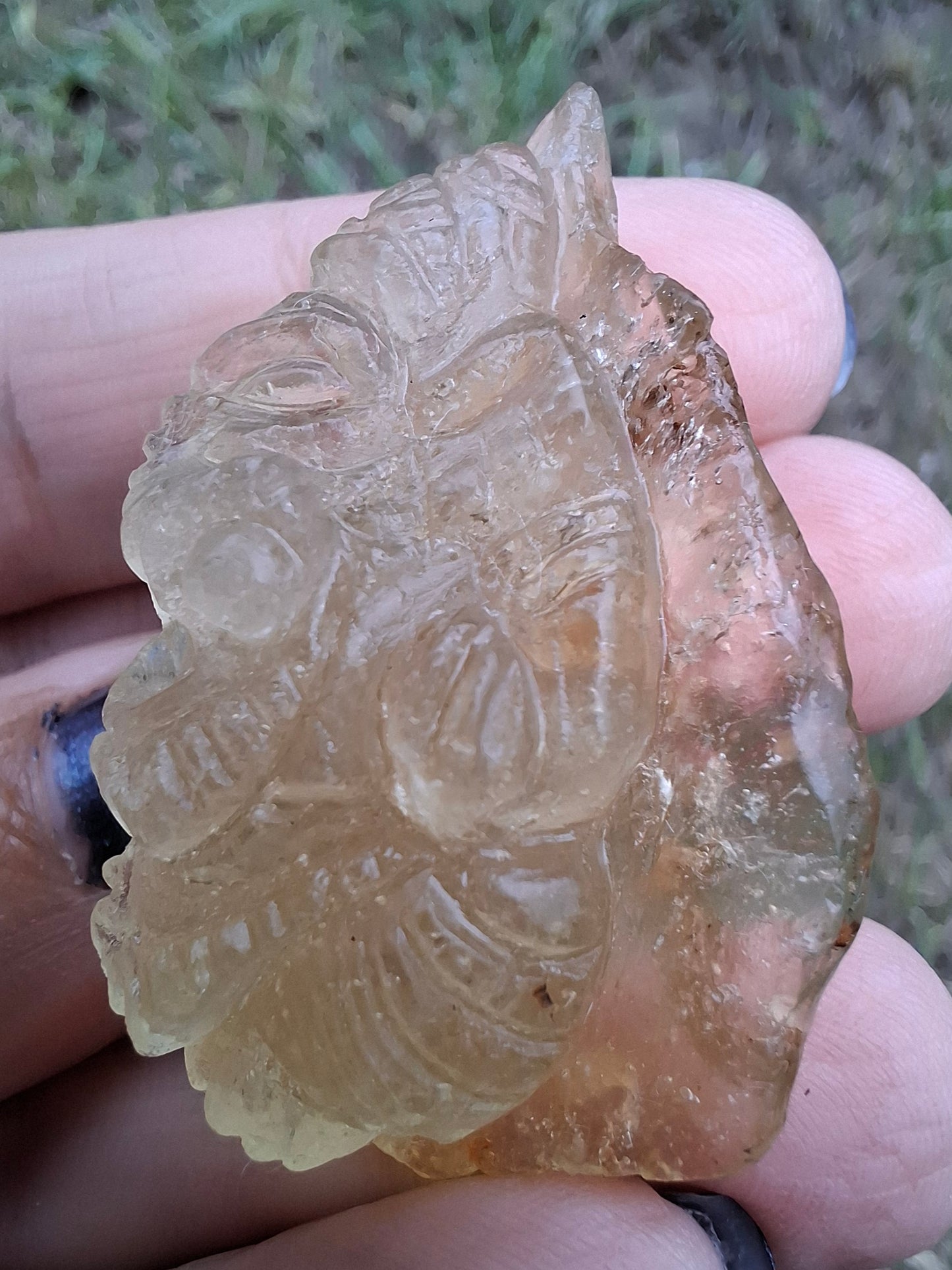 Libyan Desert Glass GANESHA carving, 18.39g, Tektite (Ref: Ganesha3)