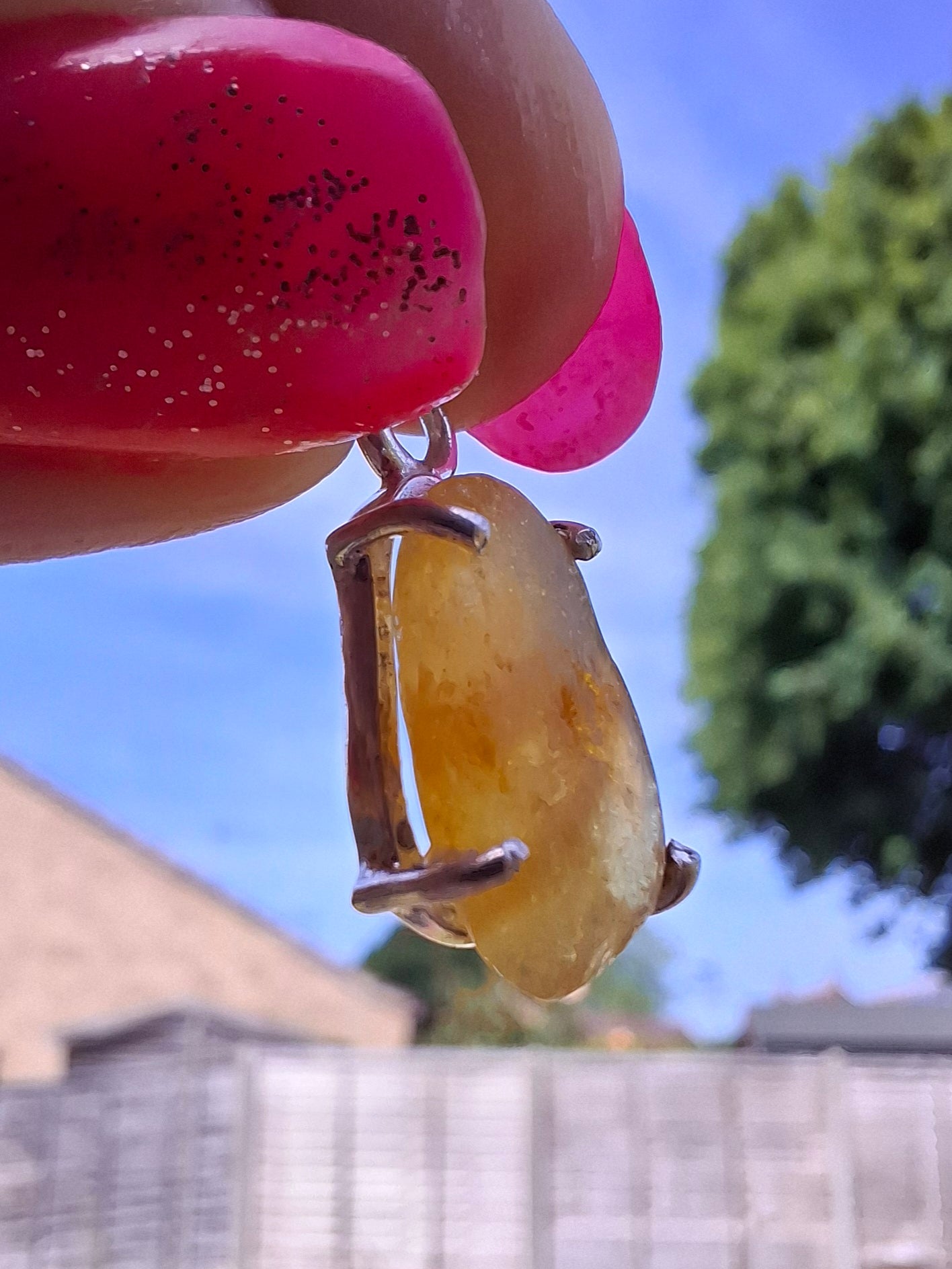 Baltic Amber Pendant, 925 Silver, Fossil (Ref: AP23)