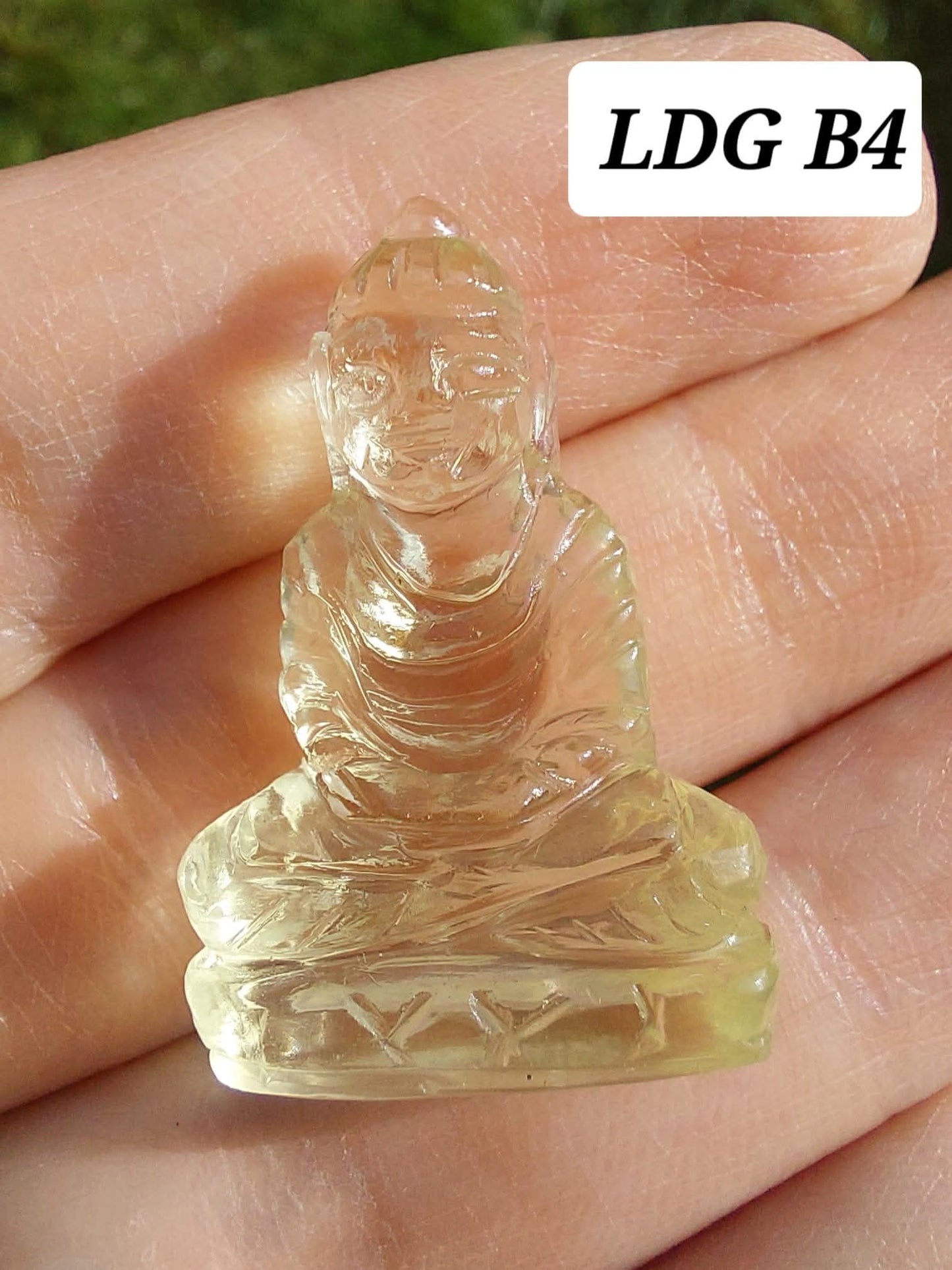 Libyan desert glass BUDDHA Carving, 4.81g, Tektite (LDG B4)